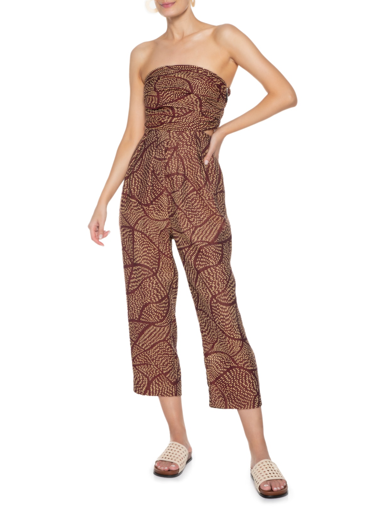 Sandália Feminina Flat Bk Palhoça Marrom Manolita