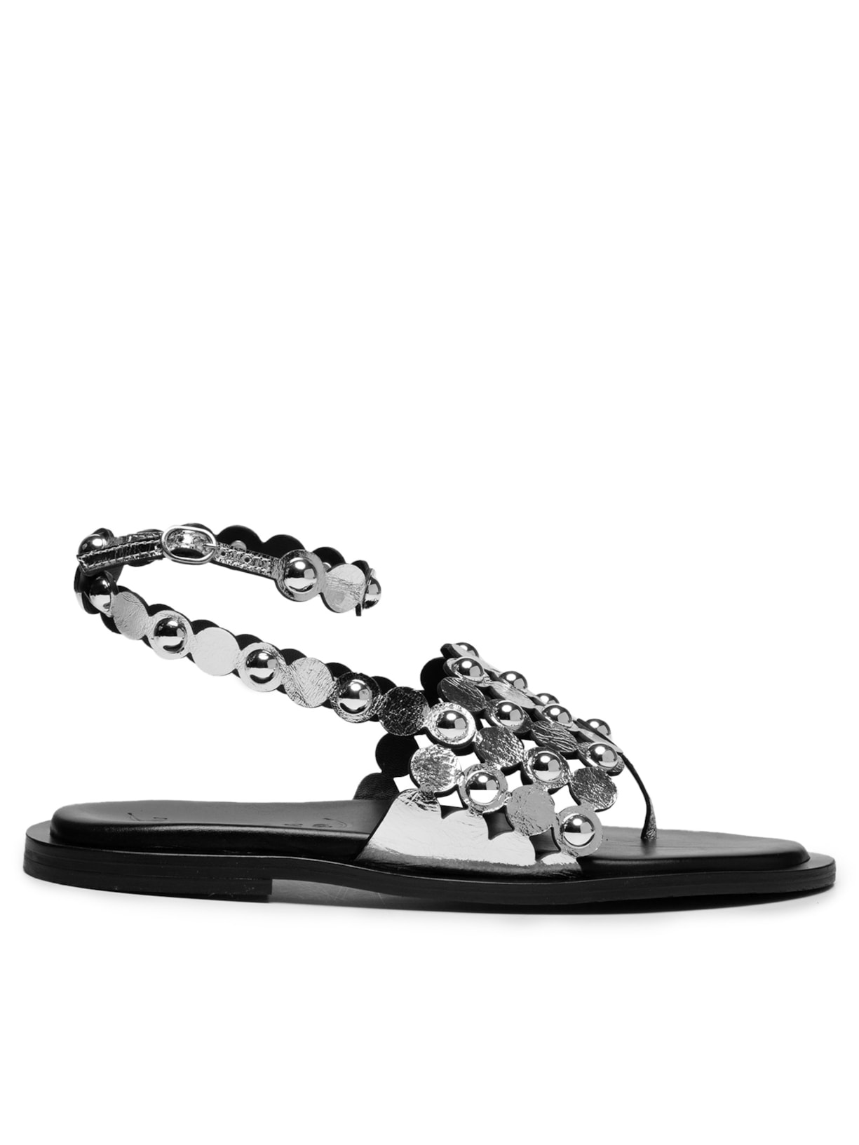 Sandália Feminina Flat Lívia - Prateado