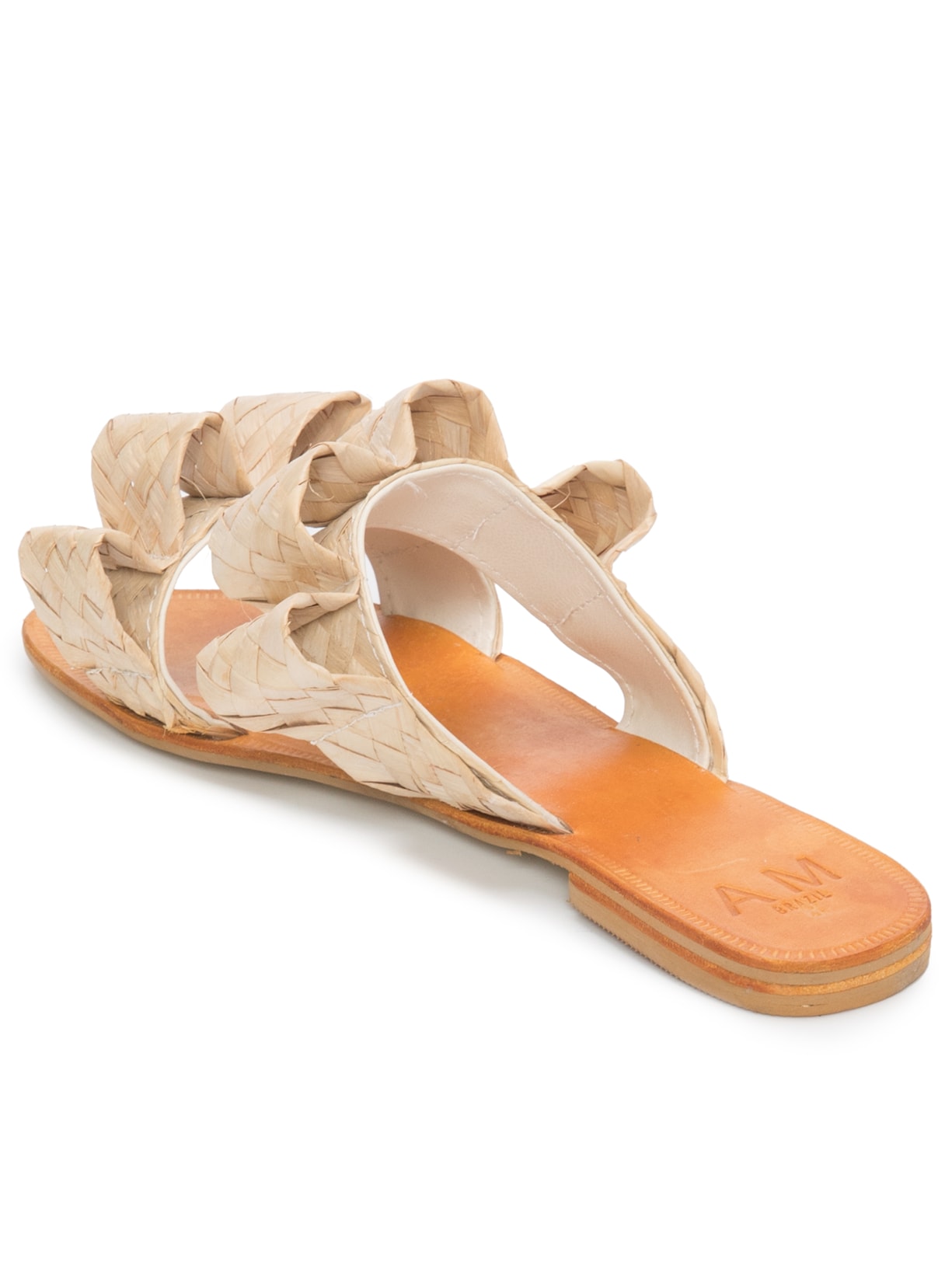 Sandália Feminina Flat Ondas Bege Amanda Medrado