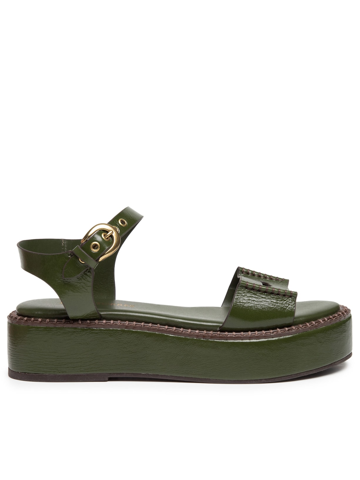Sandália Feminina Flatform Lana Verde Paula Torres