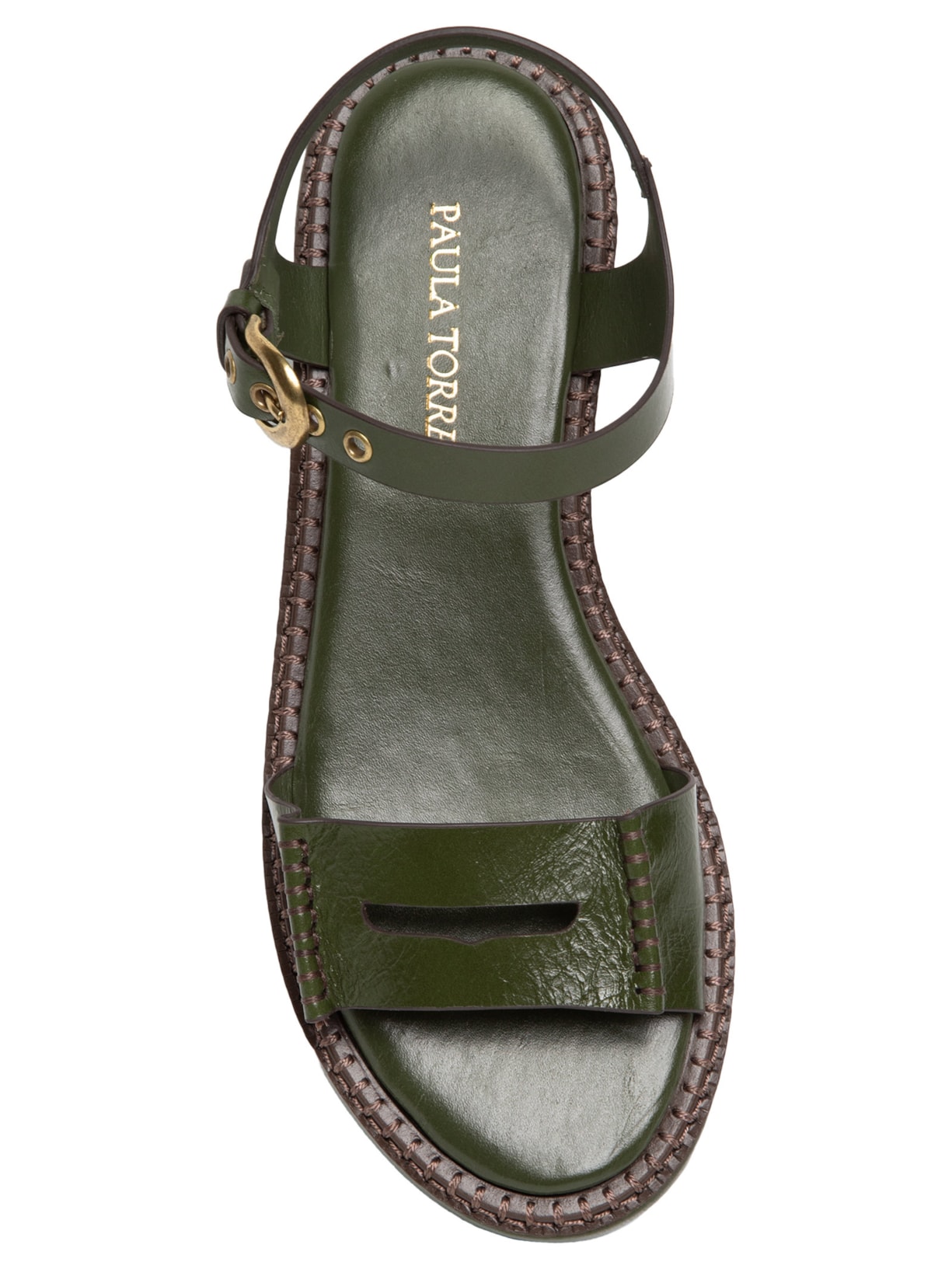 Sandália Feminina Flatform Lana Verde Paula Torres