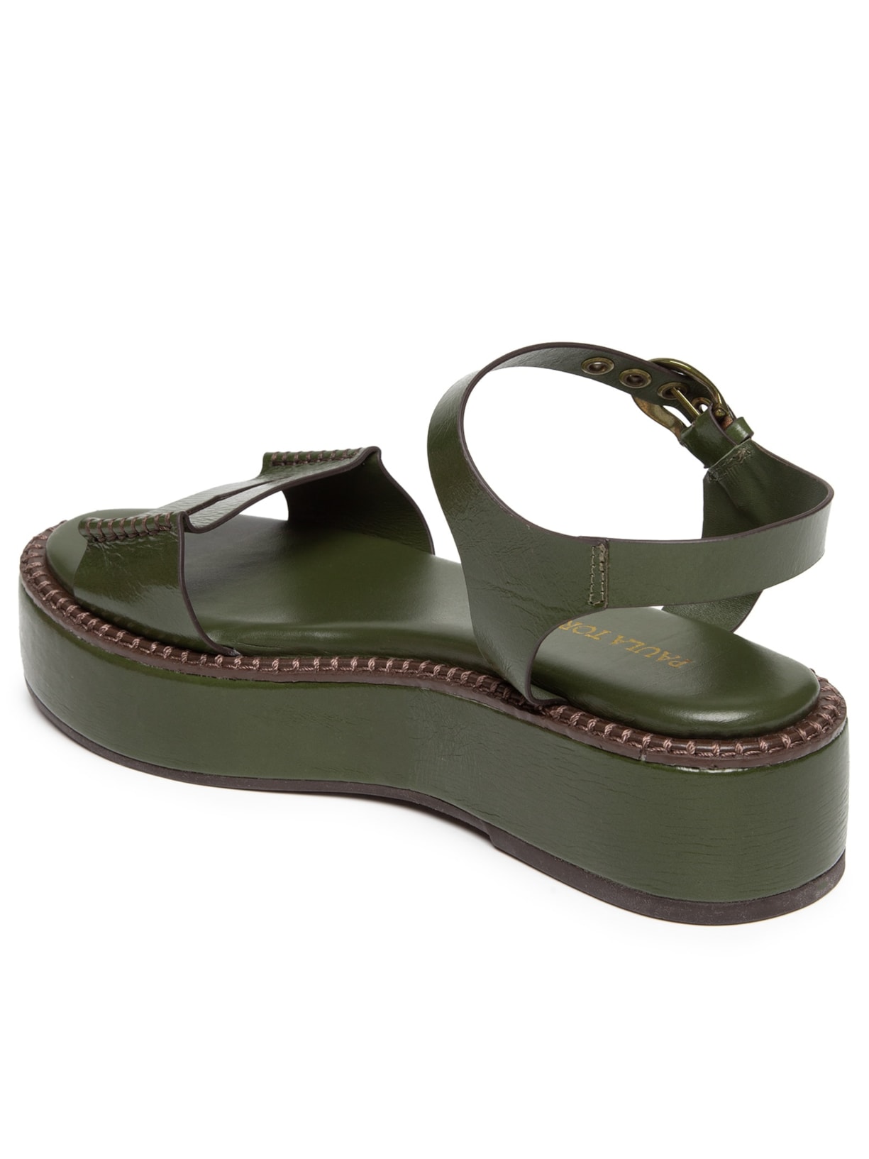 Sandália Feminina Flatform Lana Verde Paula Torres