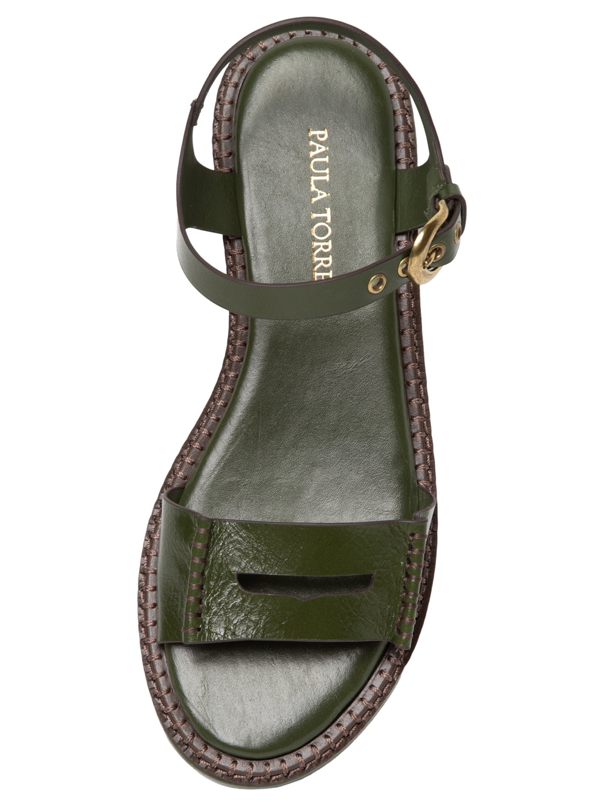 Sandália Feminina Flatform Lana Verde Paula Torres