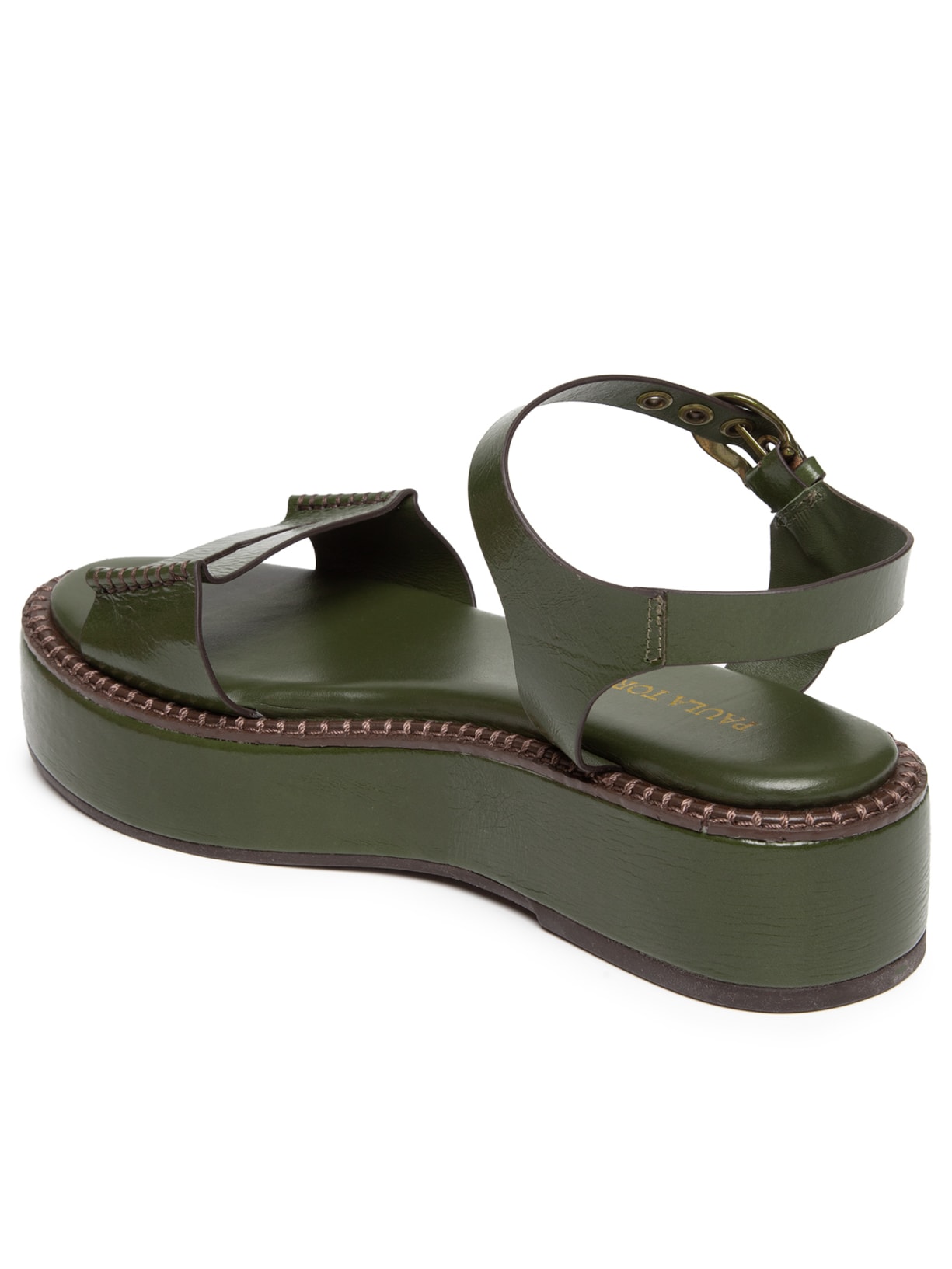 Sandália Feminina Flatform Lana Verde Paula Torres