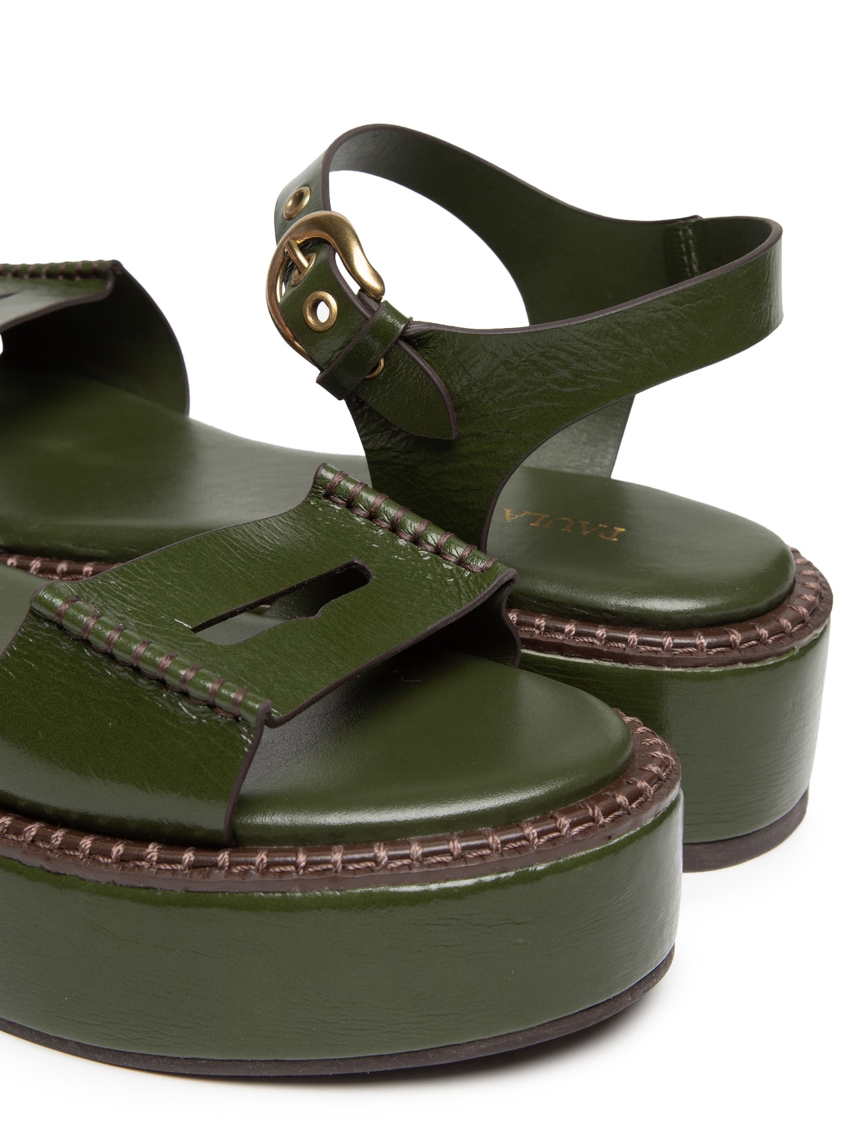 Sandália Feminina Flatform Lana Verde Paula Torres