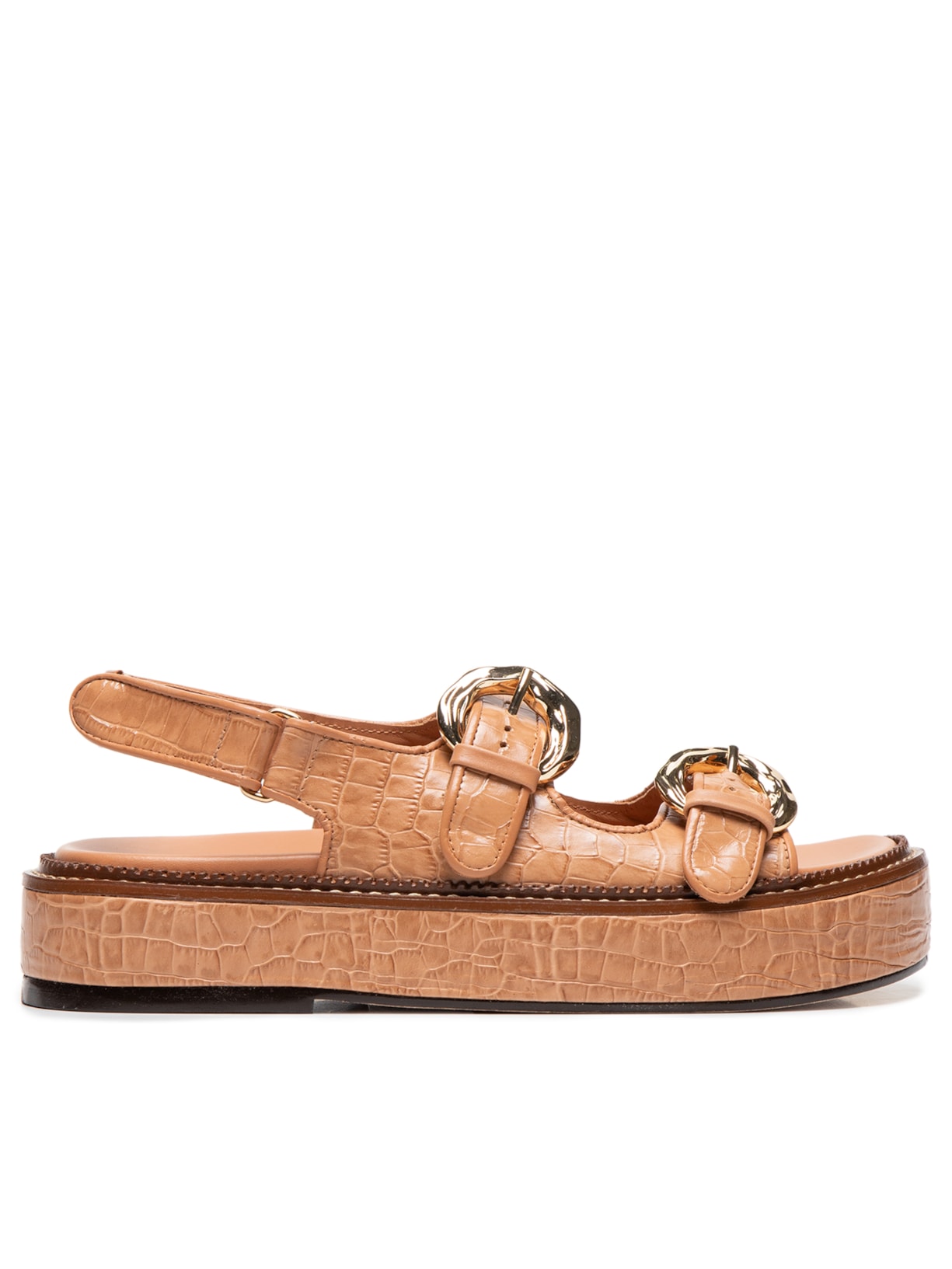 Sandália Feminina Flatform Lavínia - Bege