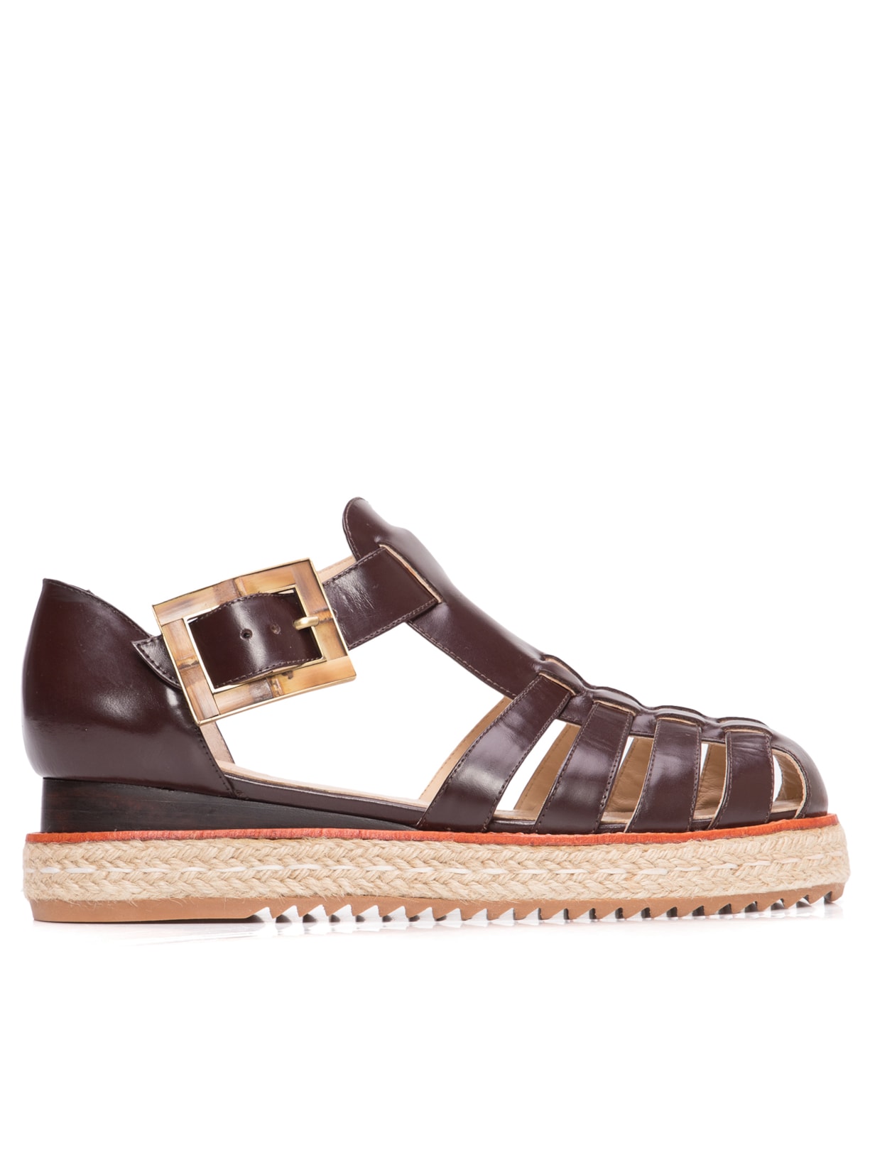 Sandália Feminina Flatform Melissa Couro - Marrom