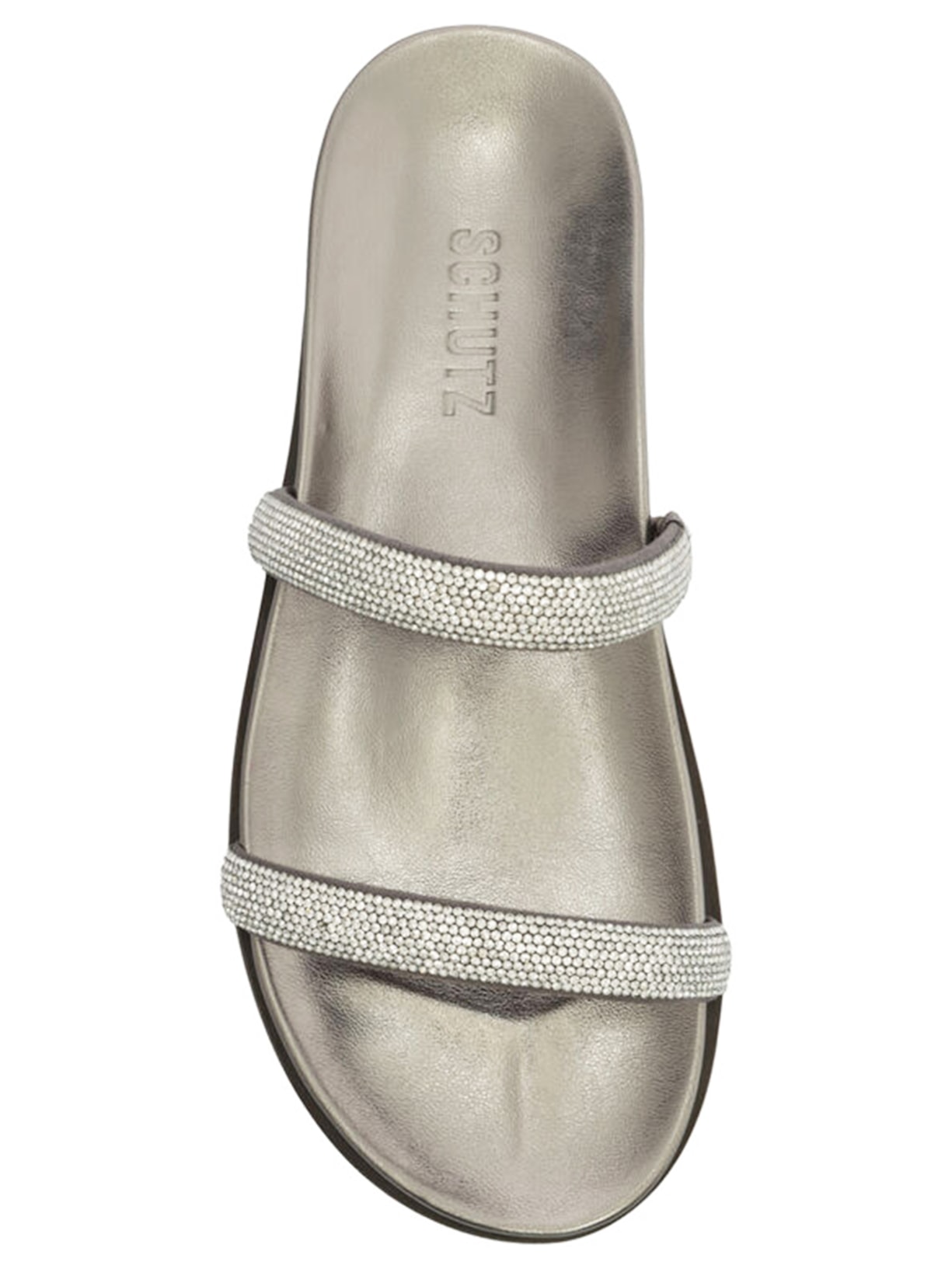 Sandália Feminina Flatform Sparks Palm Prata Schutz