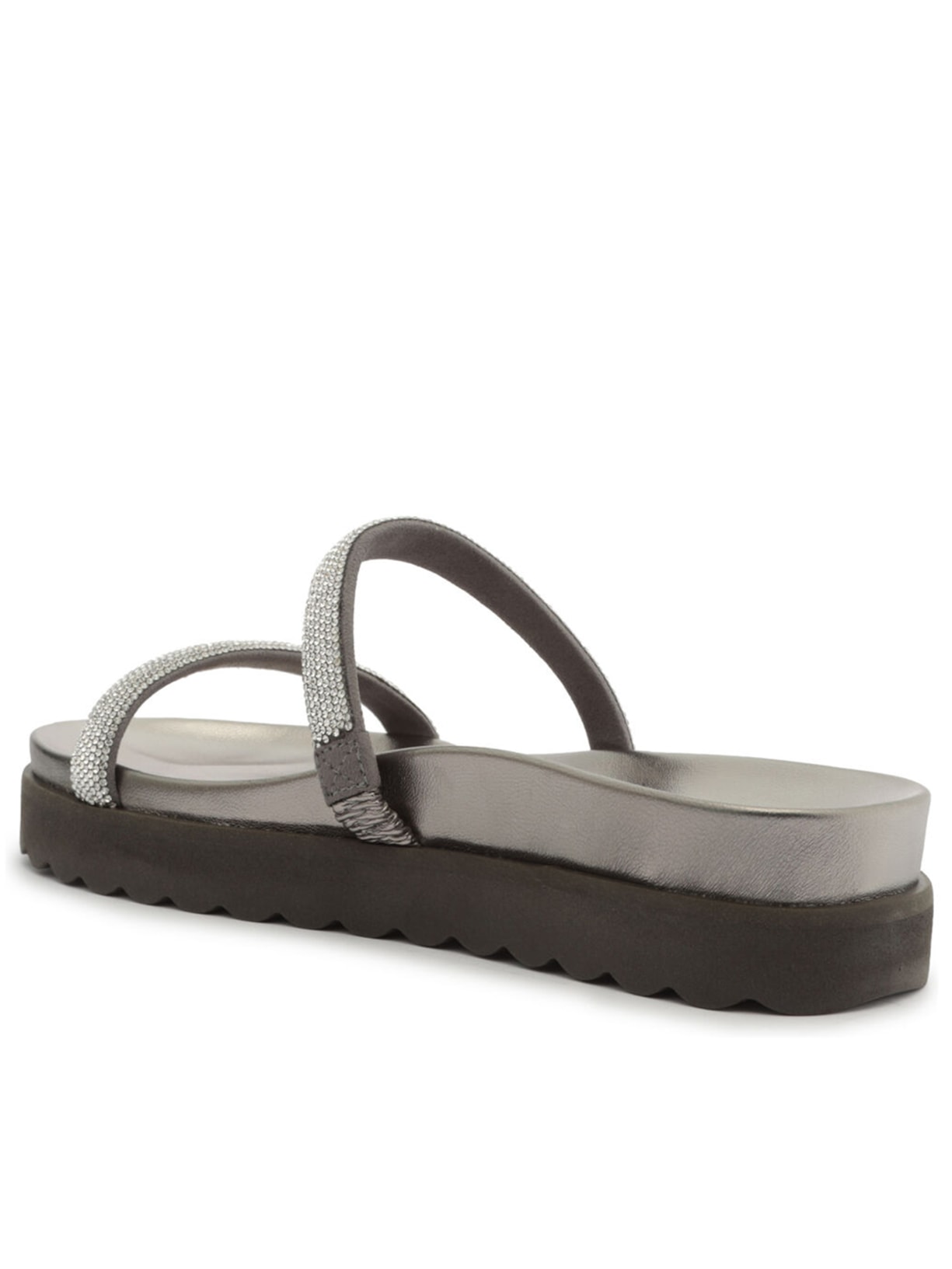Sandália Feminina Flatform Sparks Palm Prata Schutz