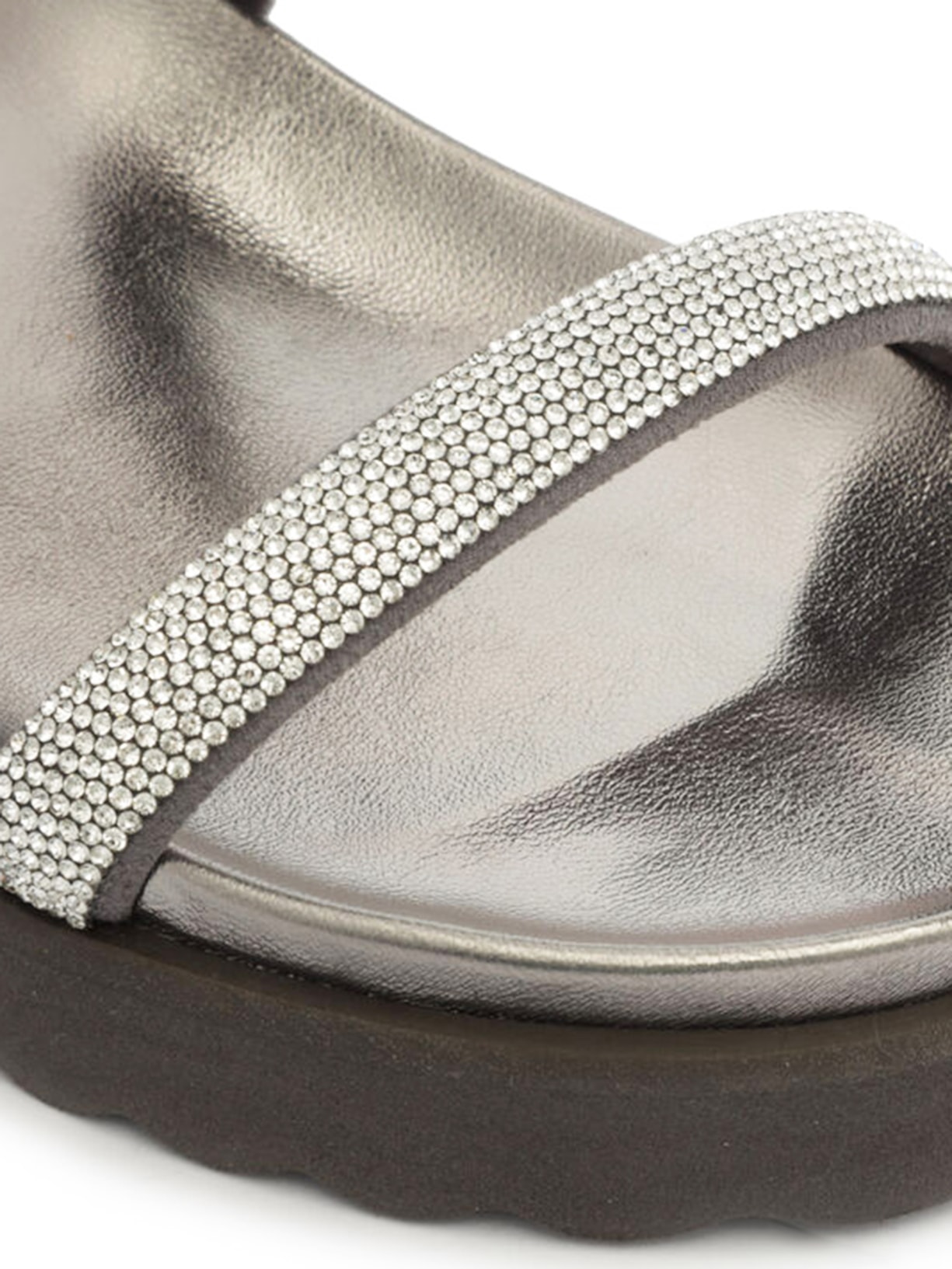 Sandália Feminina Flatform Sparks Palm Prata Schutz