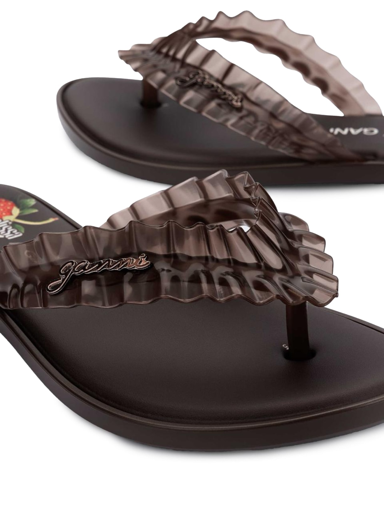 Sandália Feminina Flip Flop Slim Marrom Melissa + Ganni