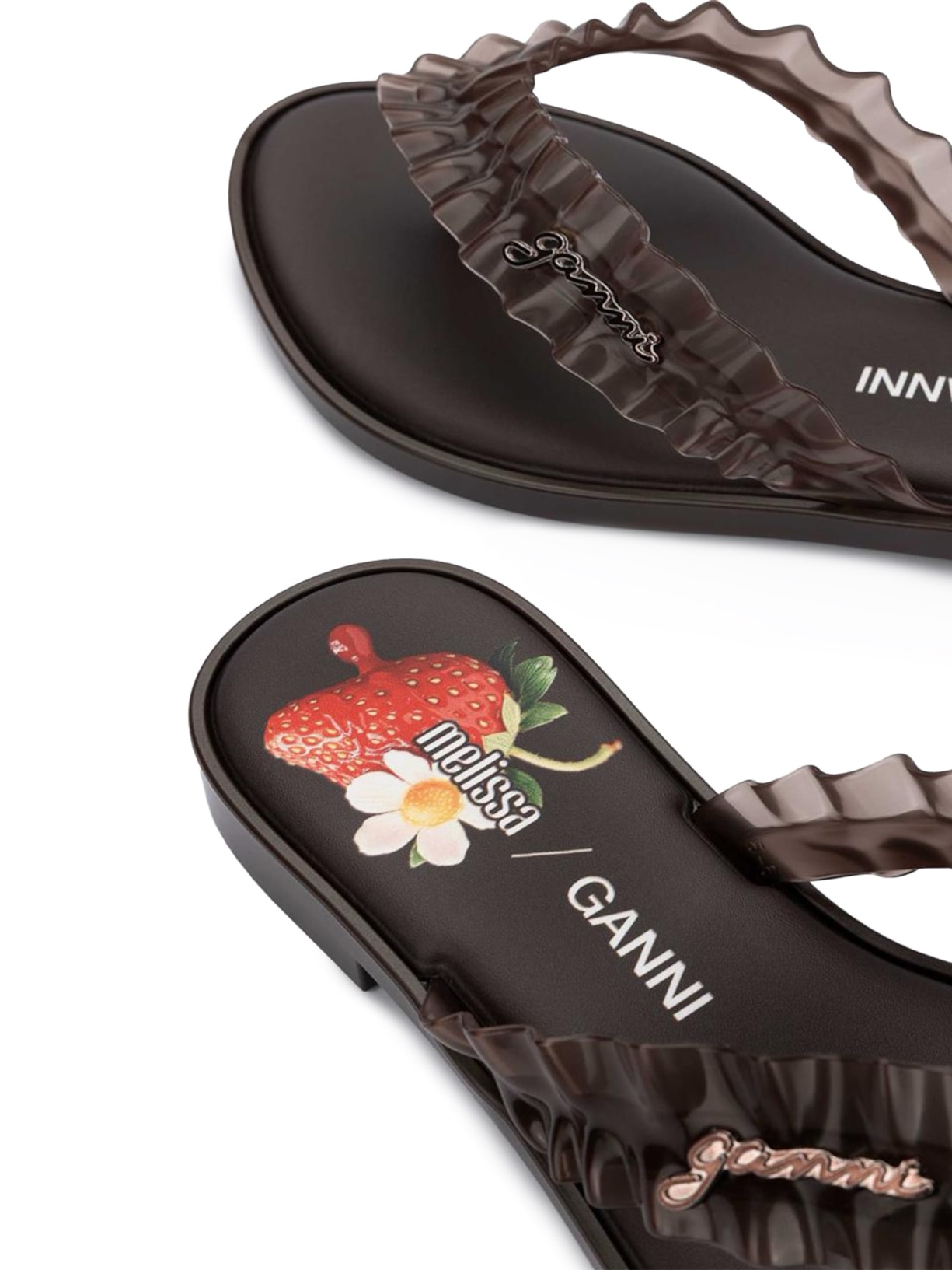 Sandália Feminina Flip Flop Slim Marrom Melissa + Ganni
