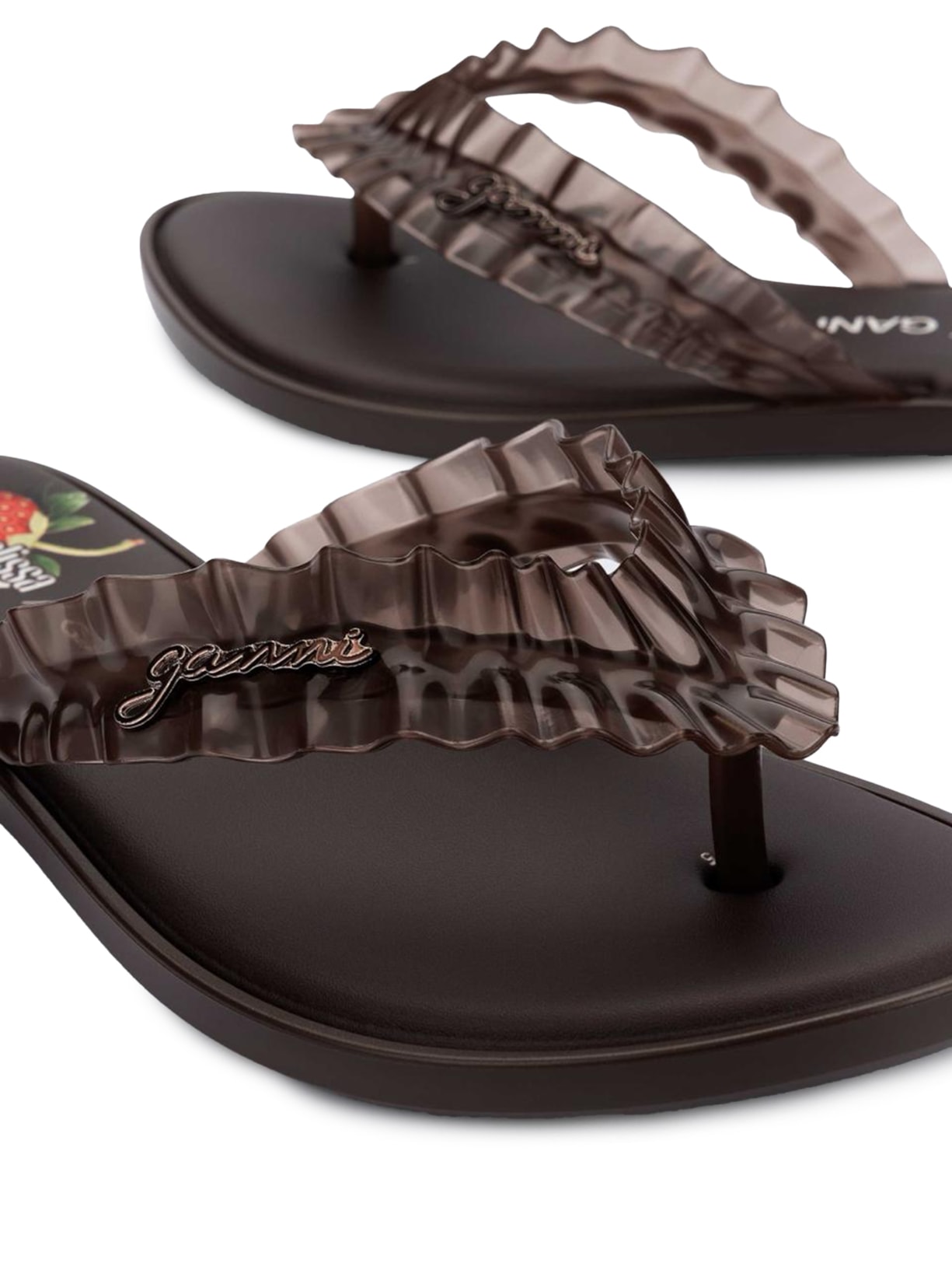 Sandália Feminina Flip Flop Slim Marrom Melissa + Ganni