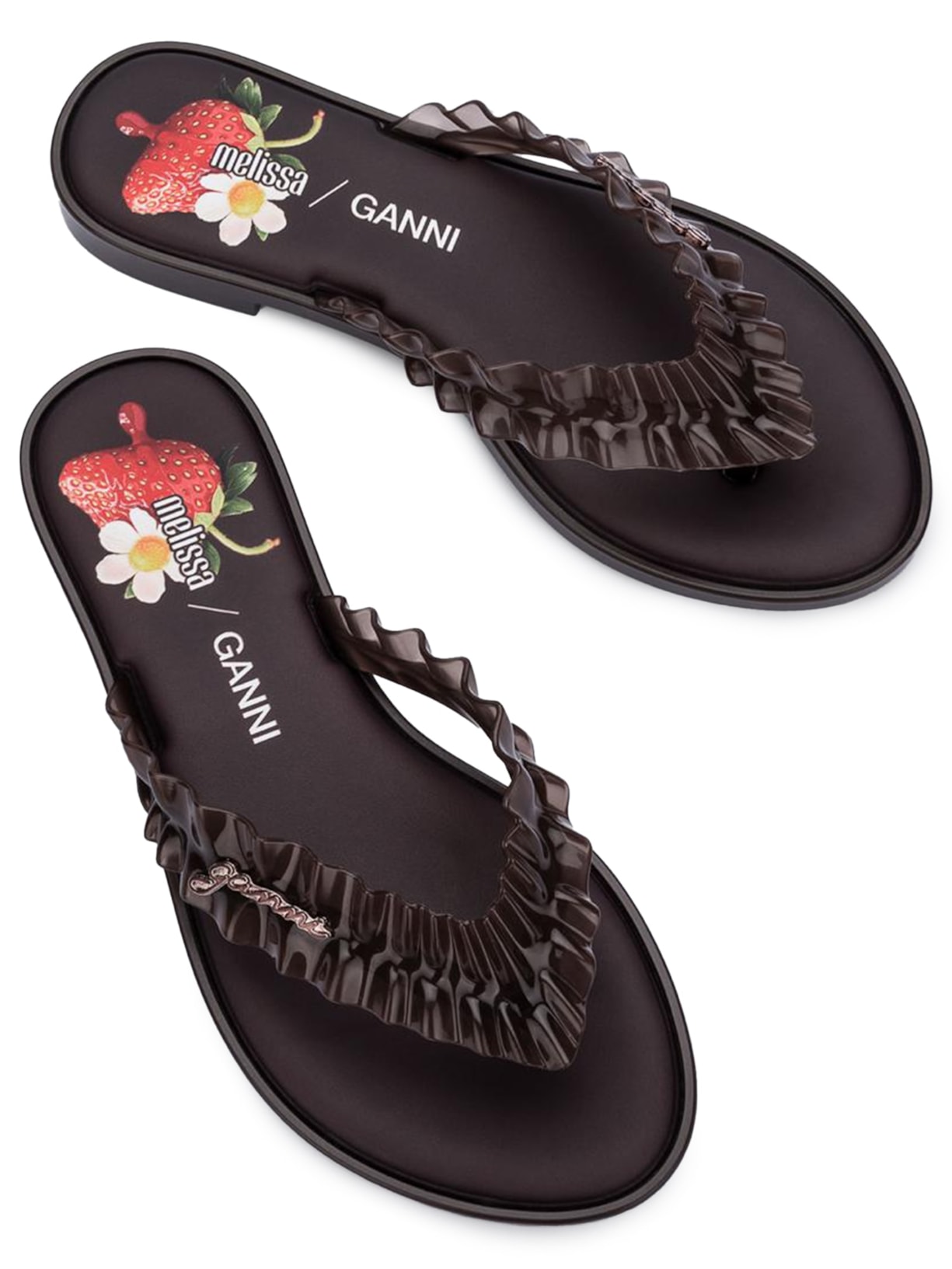 Sandália Feminina Flip Flop Slim Marrom Melissa + Ganni