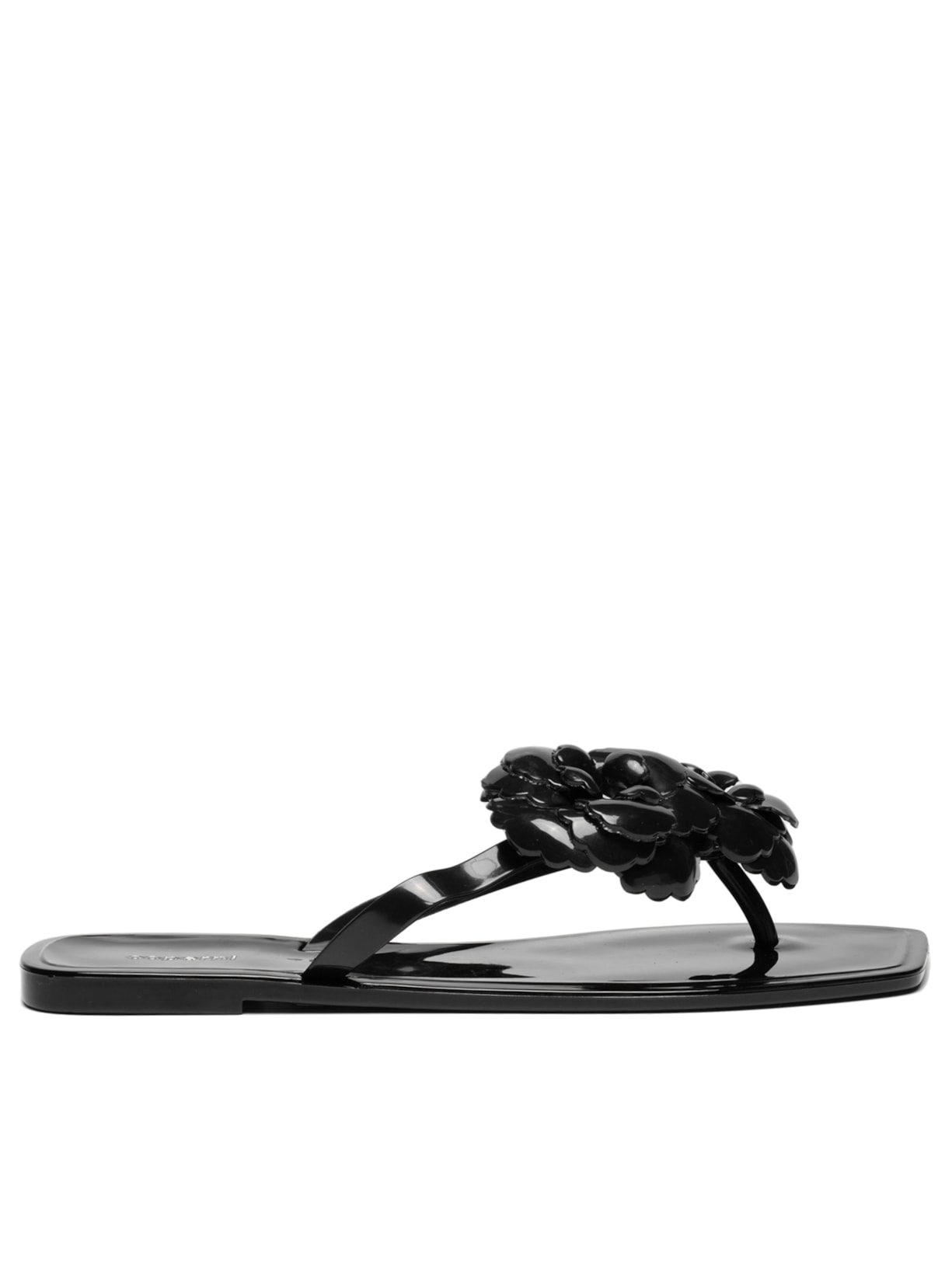 Sandália Feminina Flower Flat Preto Coperni