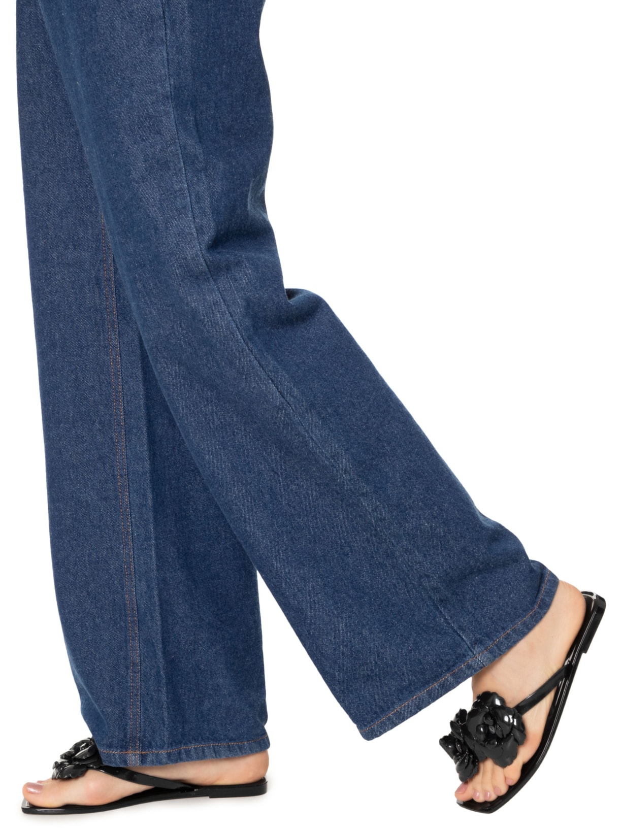 Sandália Feminina Flower Flat Preto Coperni