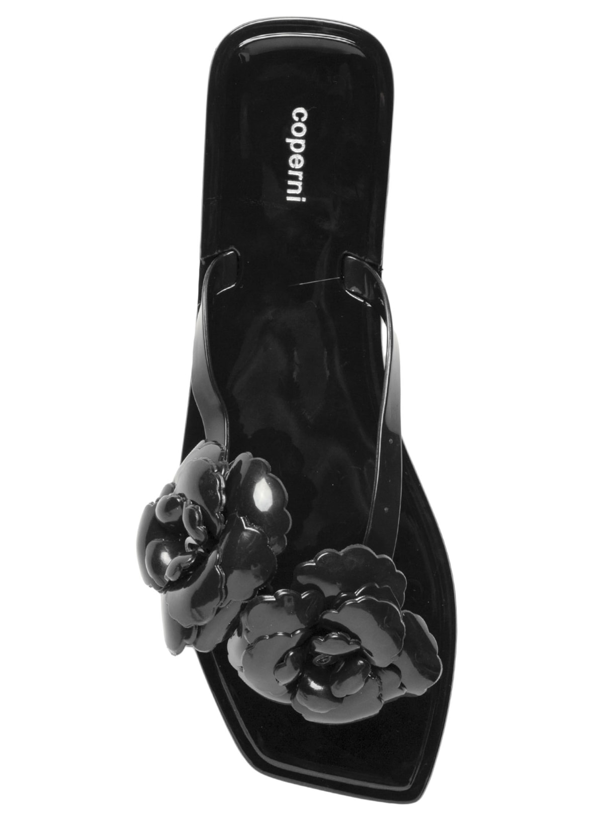 Sandália Feminina Flower Flat Preto Coperni