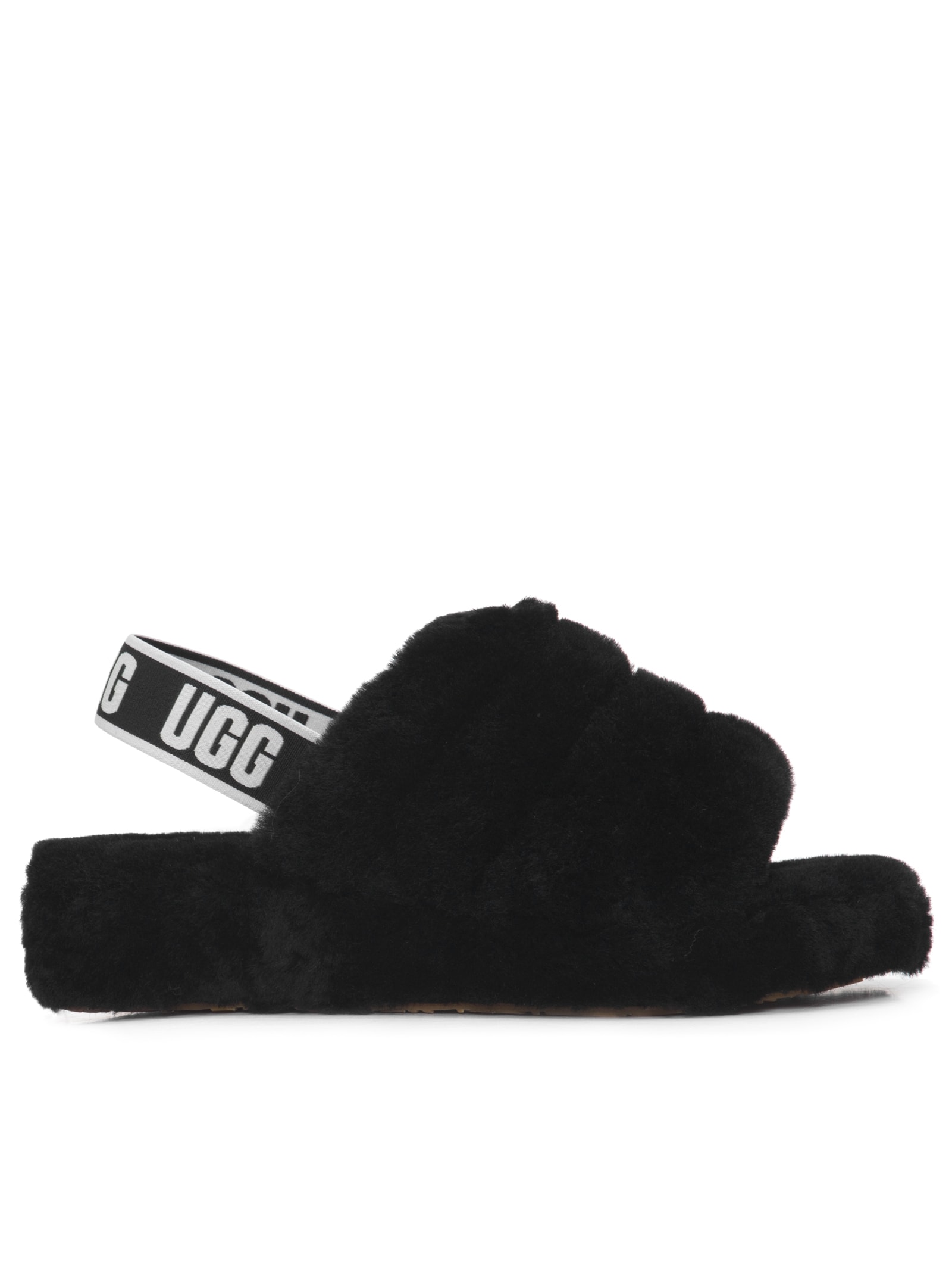 Ugg - Sandália Infantil Fluff Yeah Slide - Preto