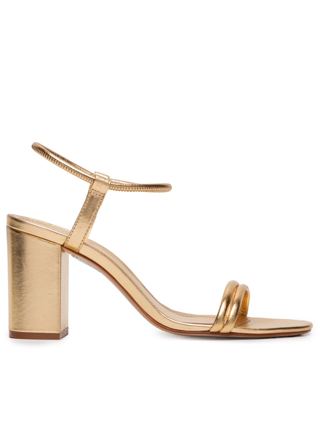 Sandália Feminina Gimenez Salto Bloco Médio - Dourado