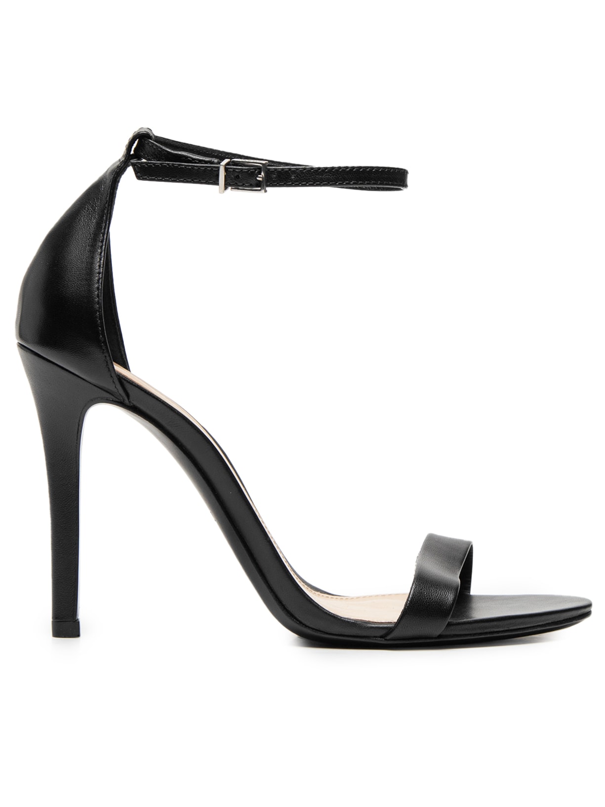 Sandália Feminina Gisele Salto Alto Couro - Preto