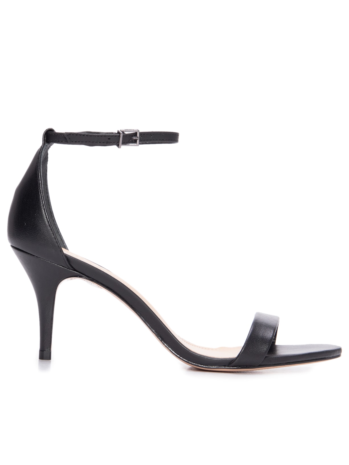 Sandália Feminina Gisele Salto Médio Couro - Preto