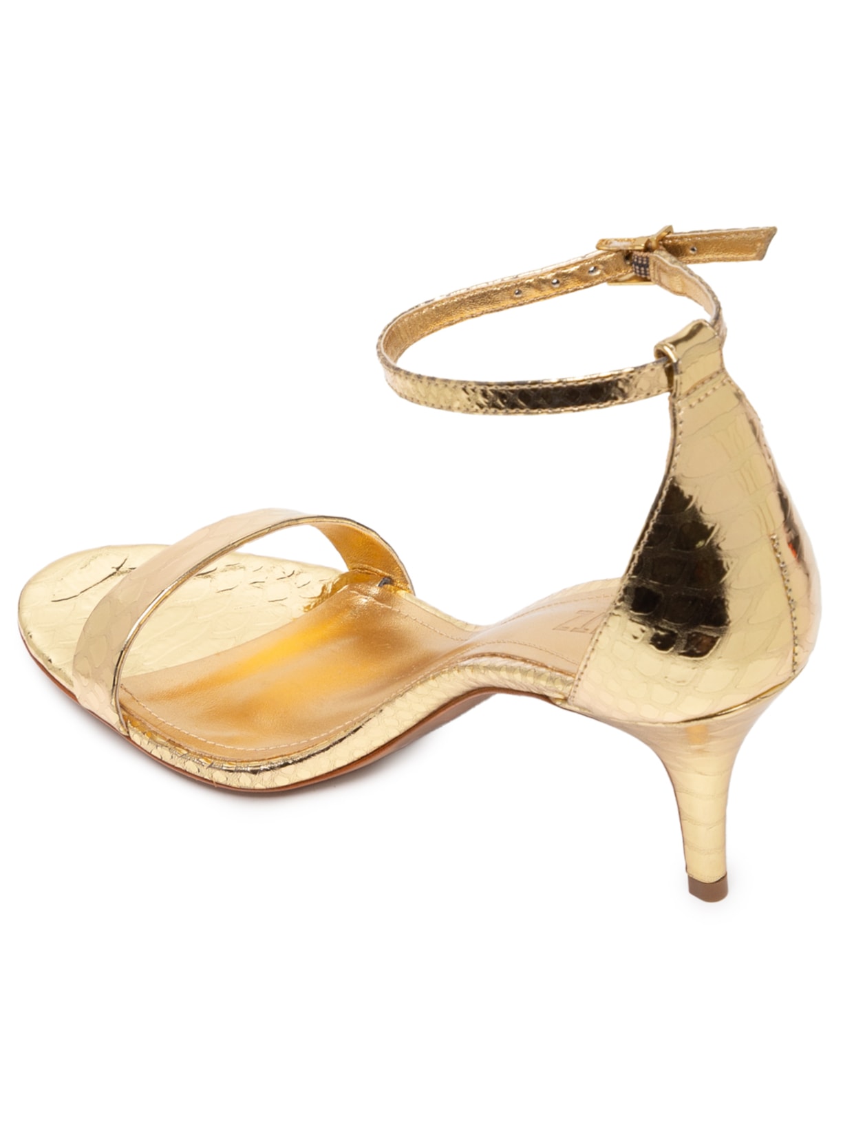 Sandália Feminina Gisele Salto Médio Dourado Schutz