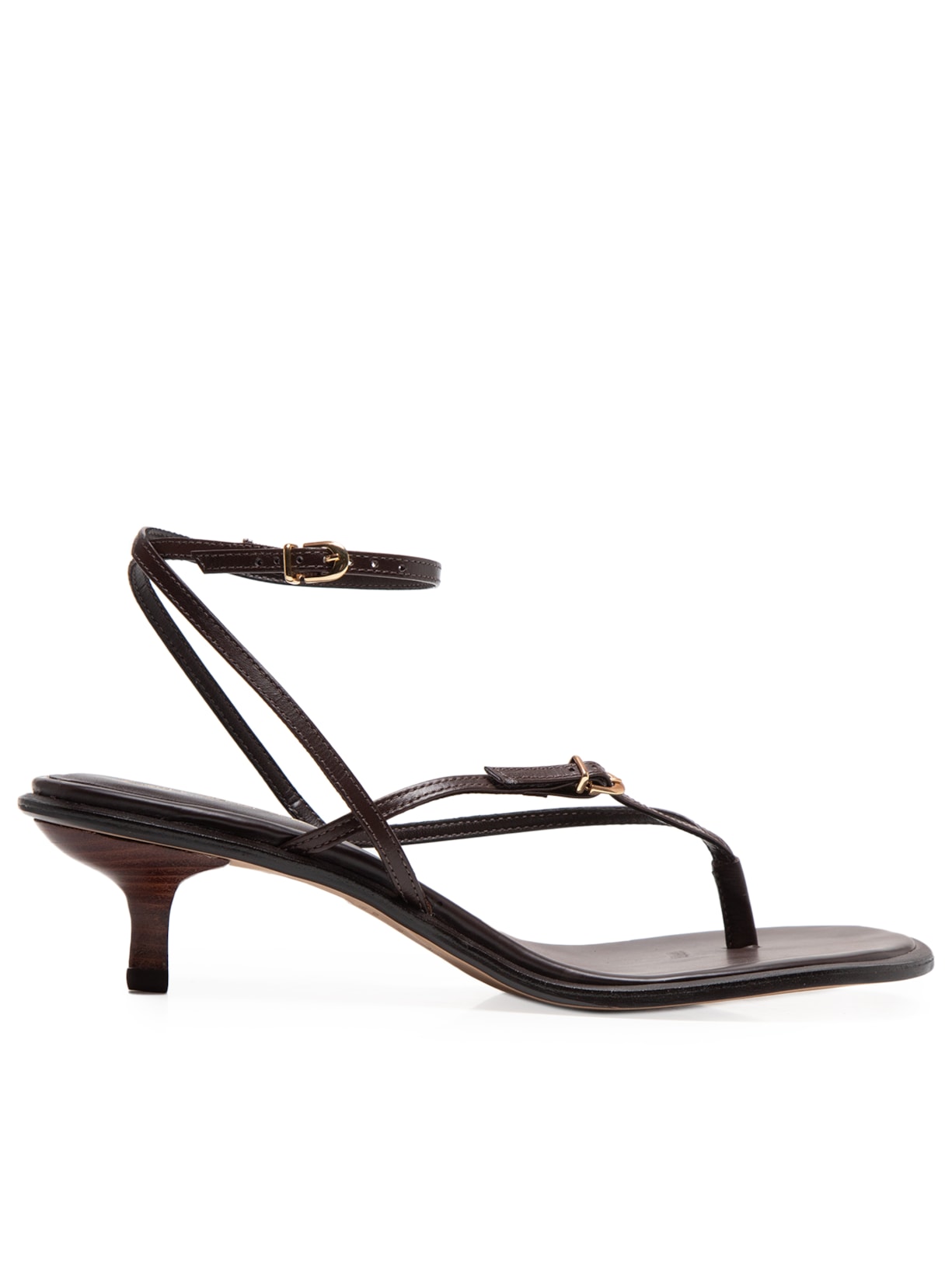 Sandália Feminina Grase Salto Kitten - Marrom