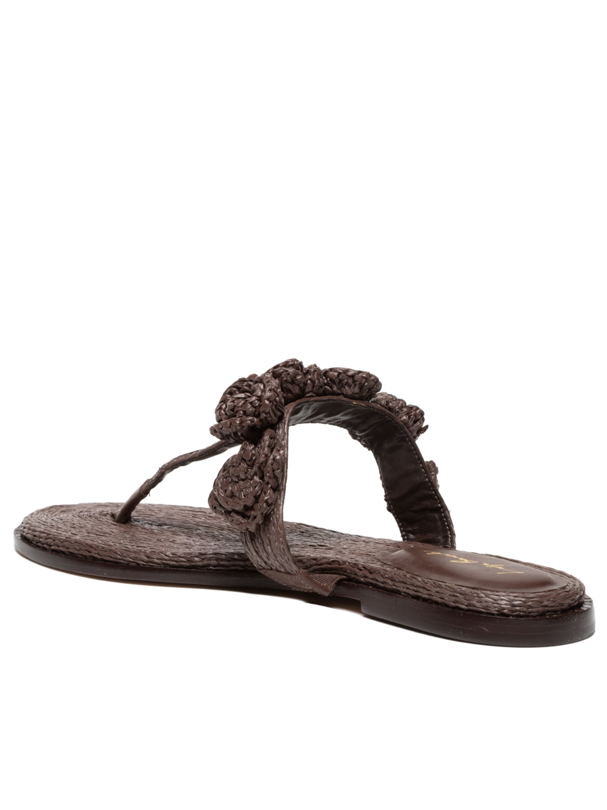 Sandália Feminina  Grease Cabedal Ráfia Marrom Luiza Barcelos