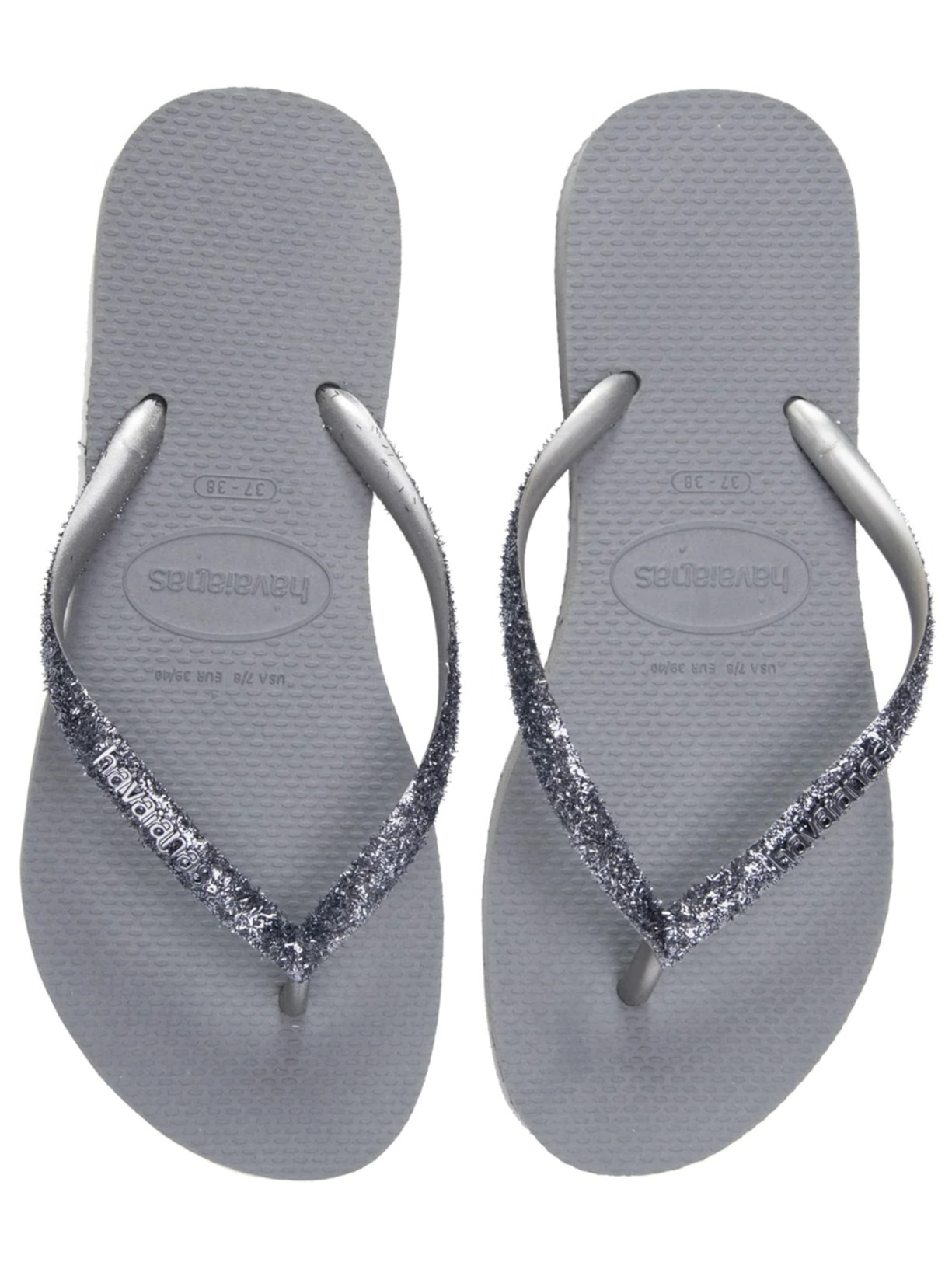 Sandália Feminina Havaianas Slim Glitter Cinza Havaianas
