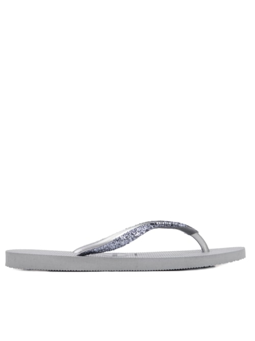 Sandália Feminina Havaianas Slim Glitter - Cinza