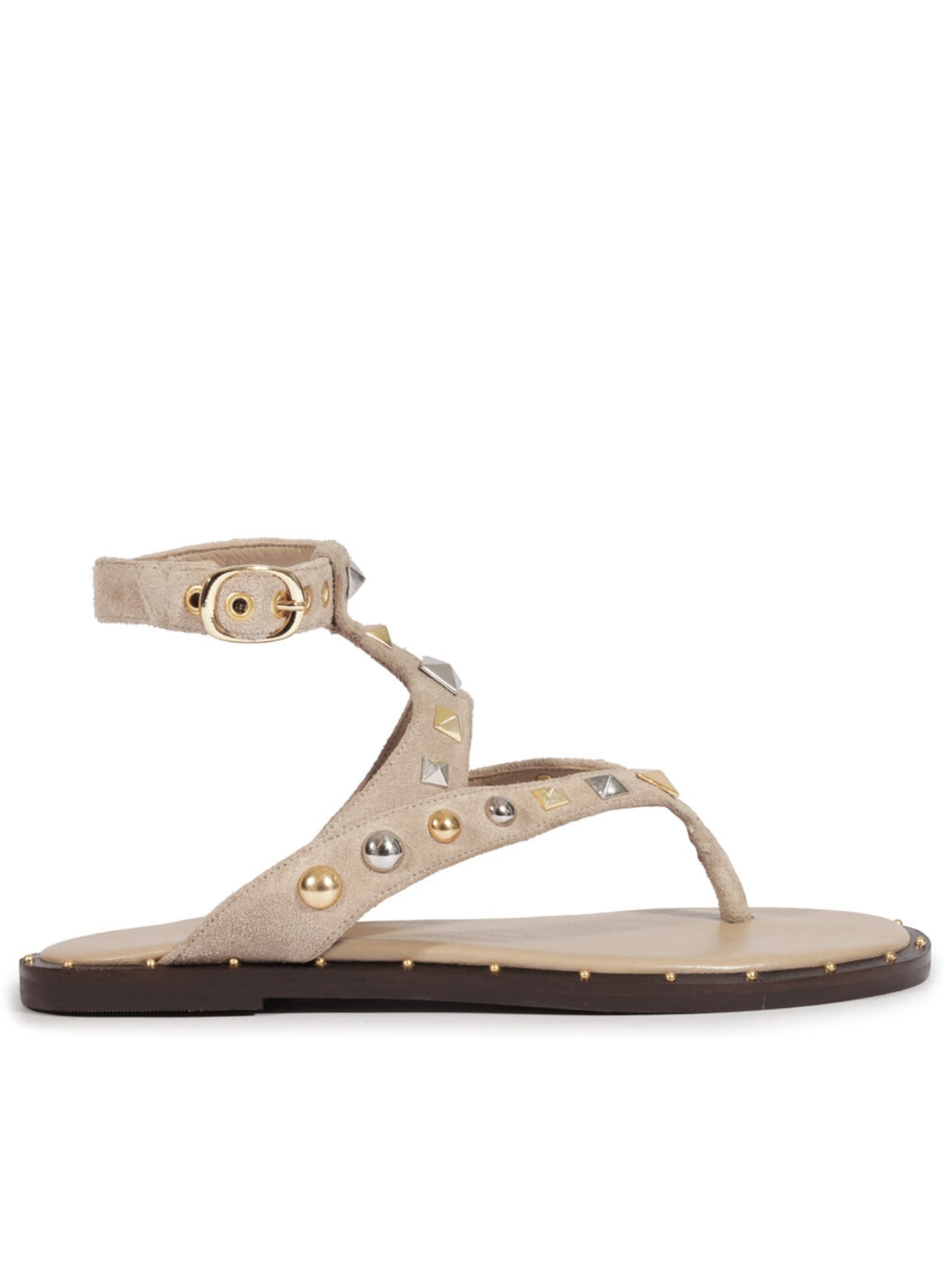 Sandália Feminina Heavy Suede Bege Schutz