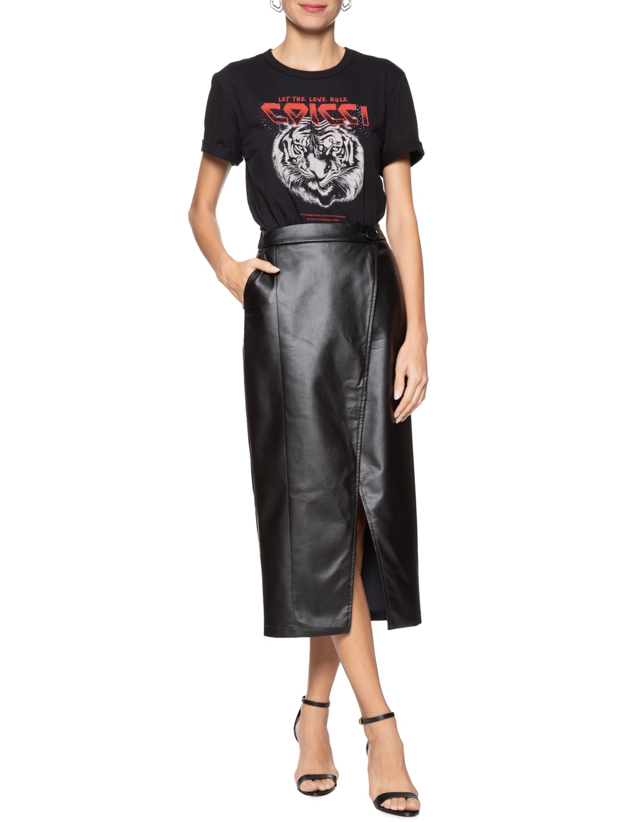 Sandália Feminina Isabelli Salto Médio Preto Arezzo