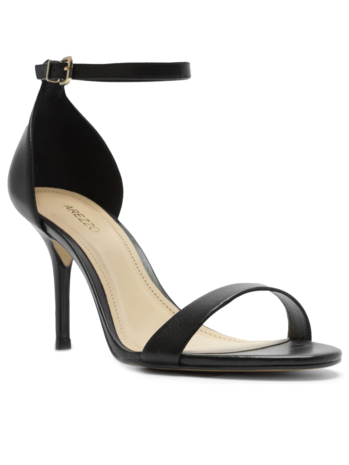 Sandália Feminina Isabelli Salto Médio Preto Arezzo