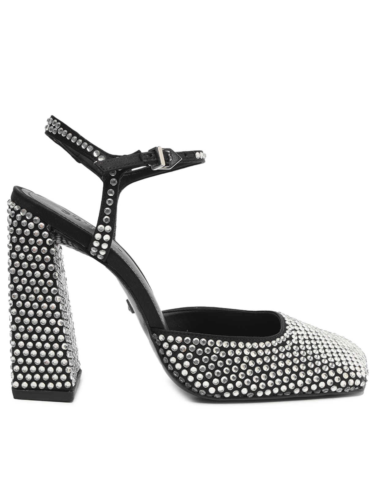 Sandália Feminina Jaycie Shine High Block - Preto