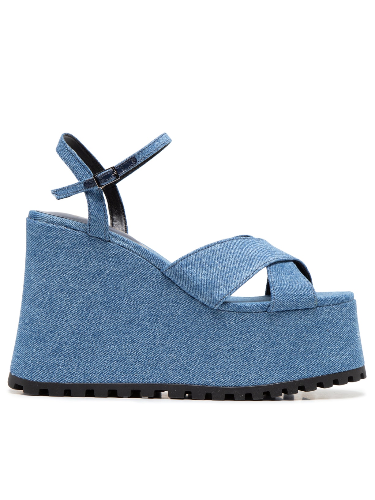 Sandália Feminina Jeans Maxi Plataforma - Azul