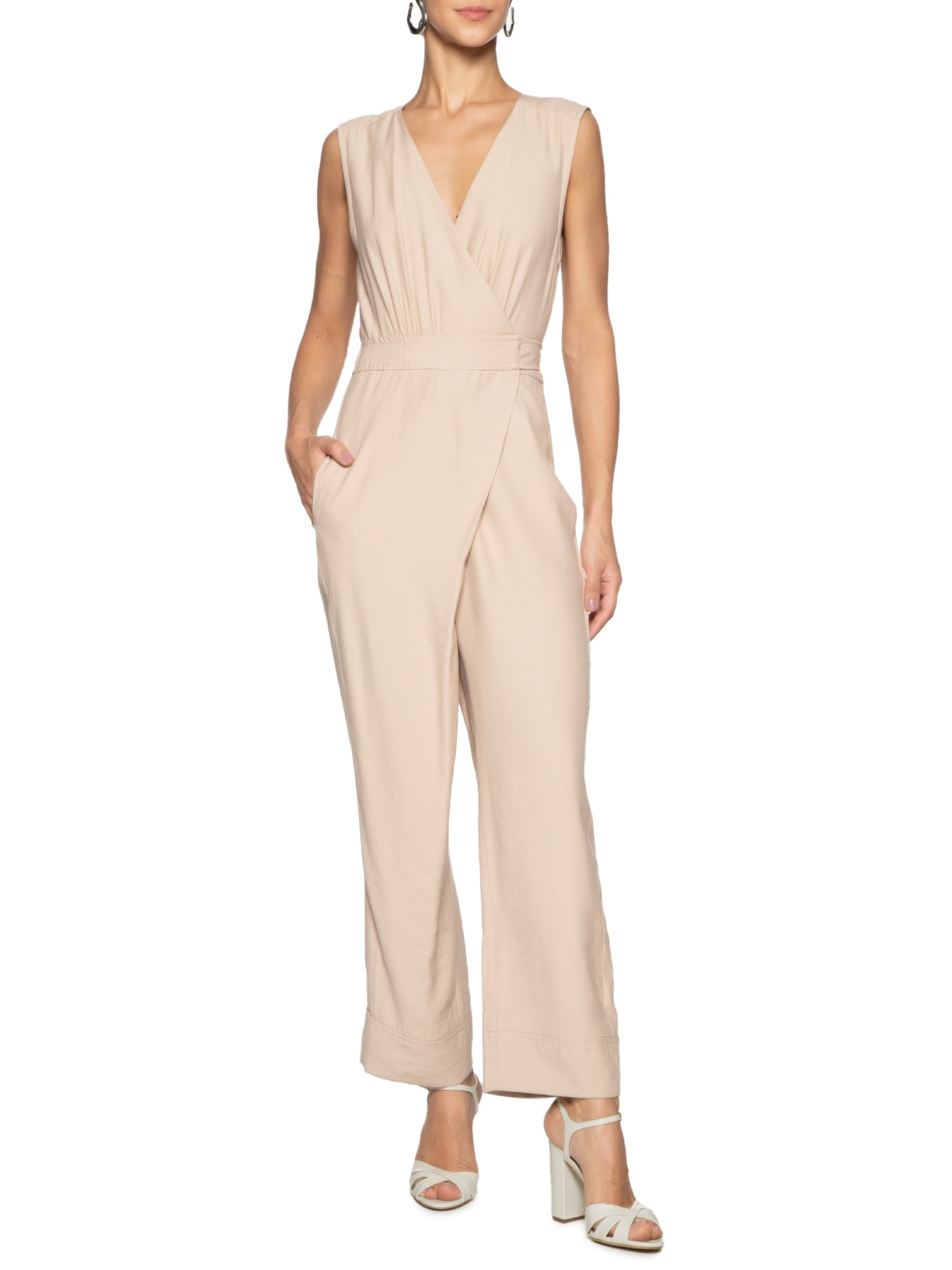 Sandália Feminina Keefa High Block Couro Off White Schutz