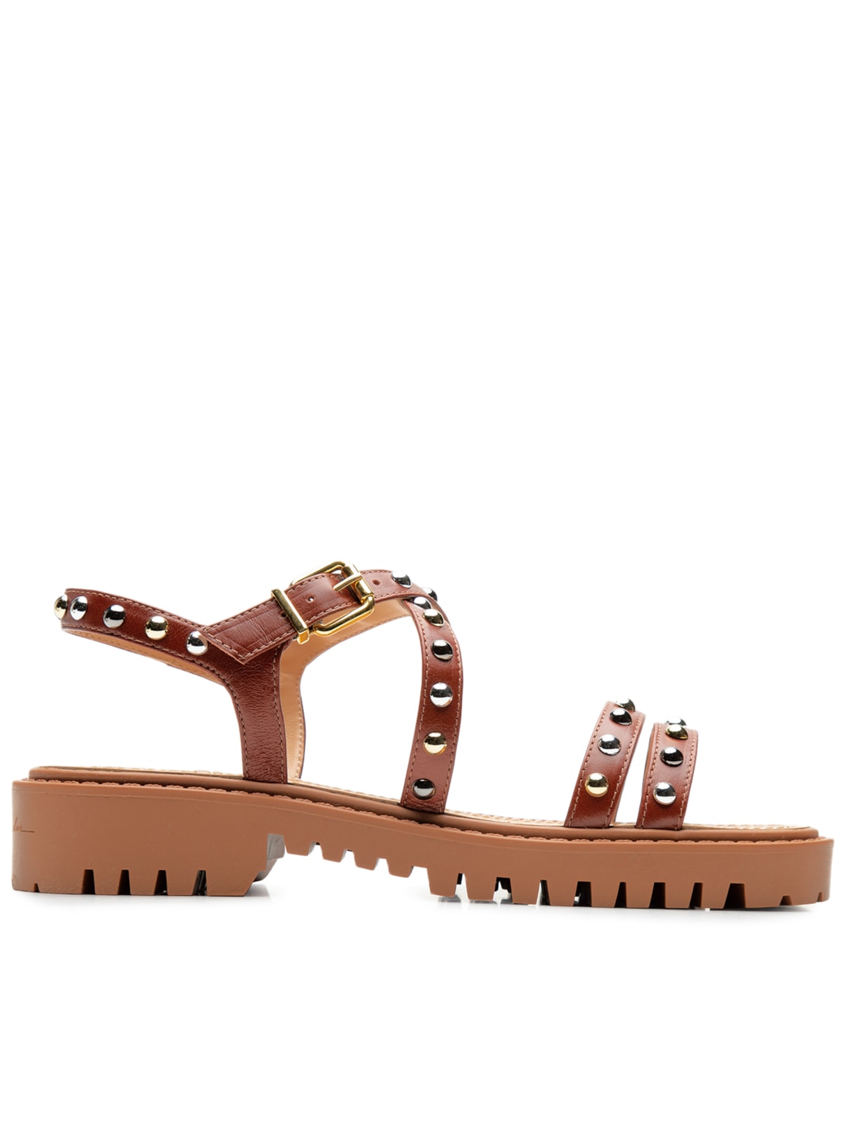 Sandália Feminina Leather Mogno - Marrom