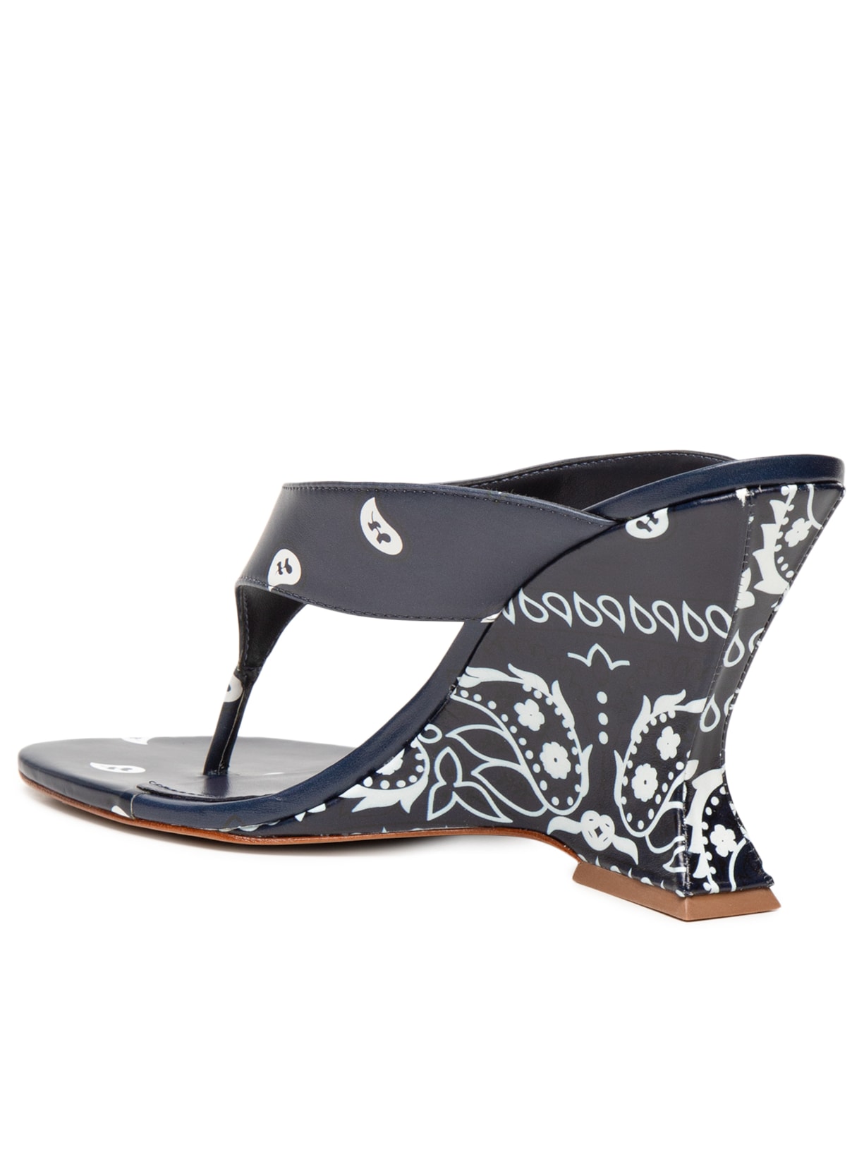 Sandália Feminina Maya Scarf Couro Azul Schutz + Nati Vozza