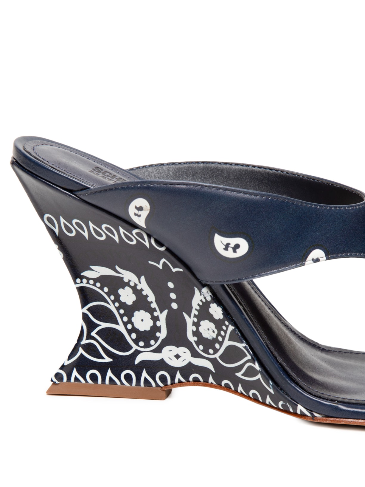 Sandália Feminina Maya Scarf Couro Azul Schutz + Nati Vozza