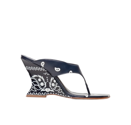 Sandália Feminina Maya Scarf Couro - Azul