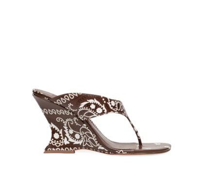 Sandália Feminina Maya Scarf Couro - Marrom
