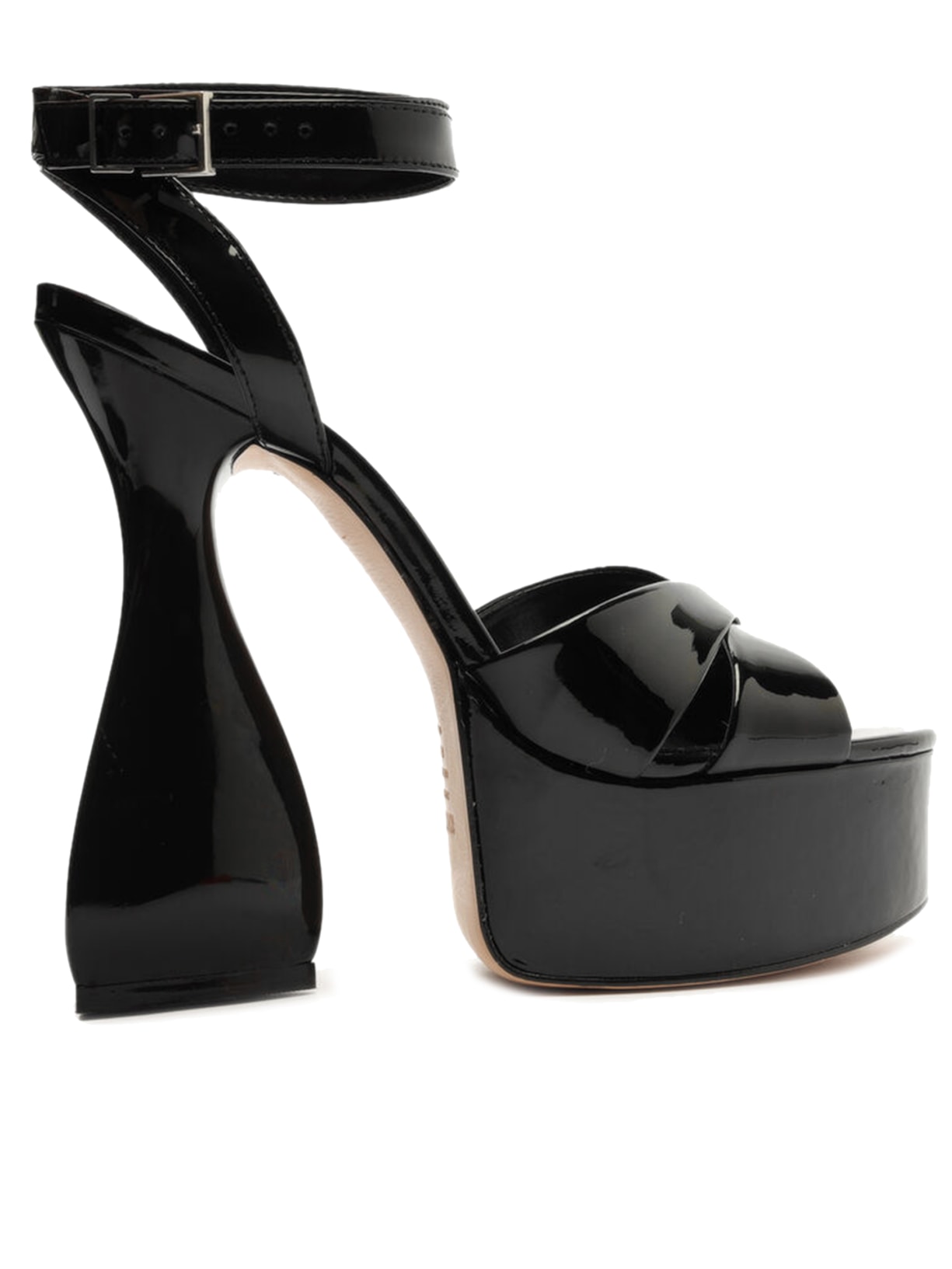 Sandália Feminina Meia Pata Bianca Verniz - Preto