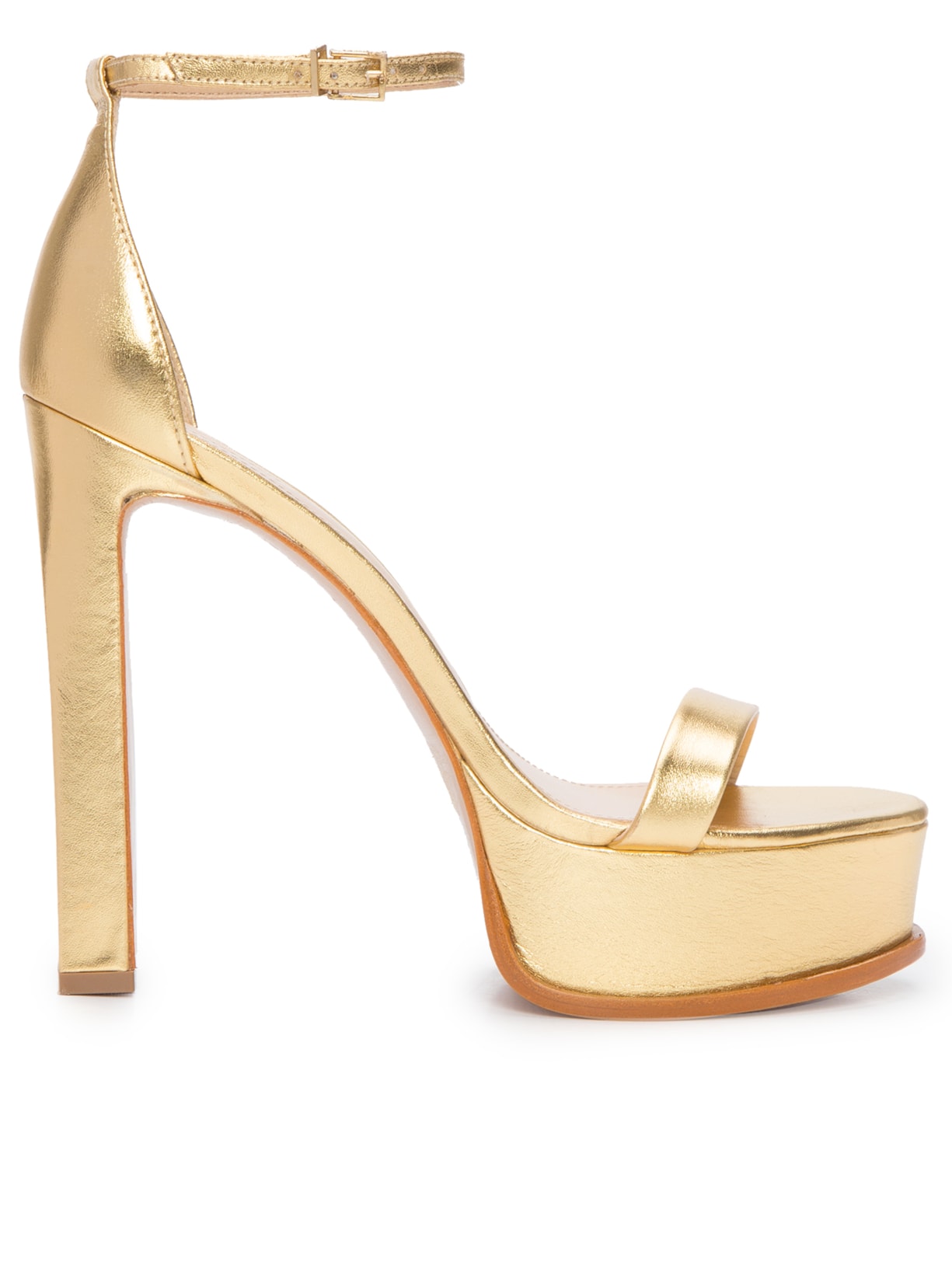 Sandália Feminina Meia Pata Themis Couro - Dourado