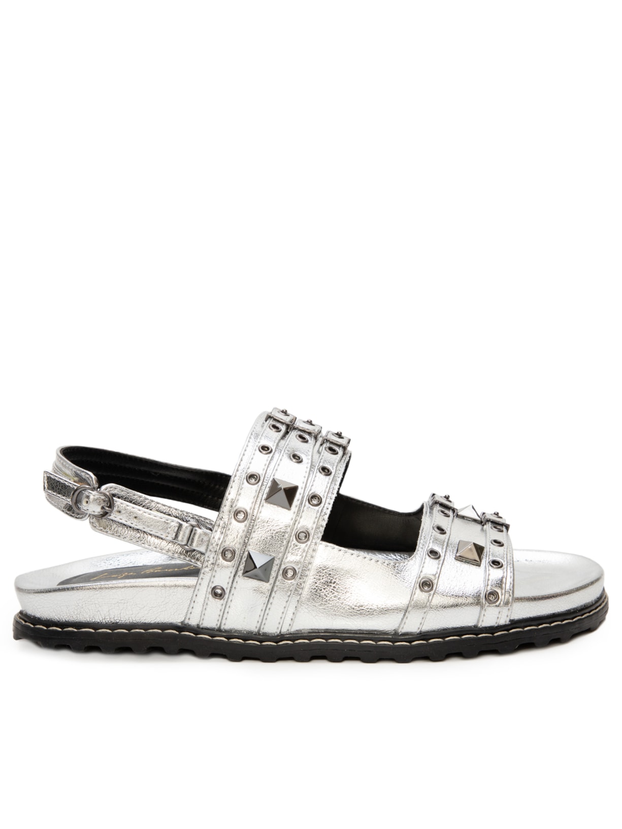 Sandália Feminina Metal Art Grease - Prata