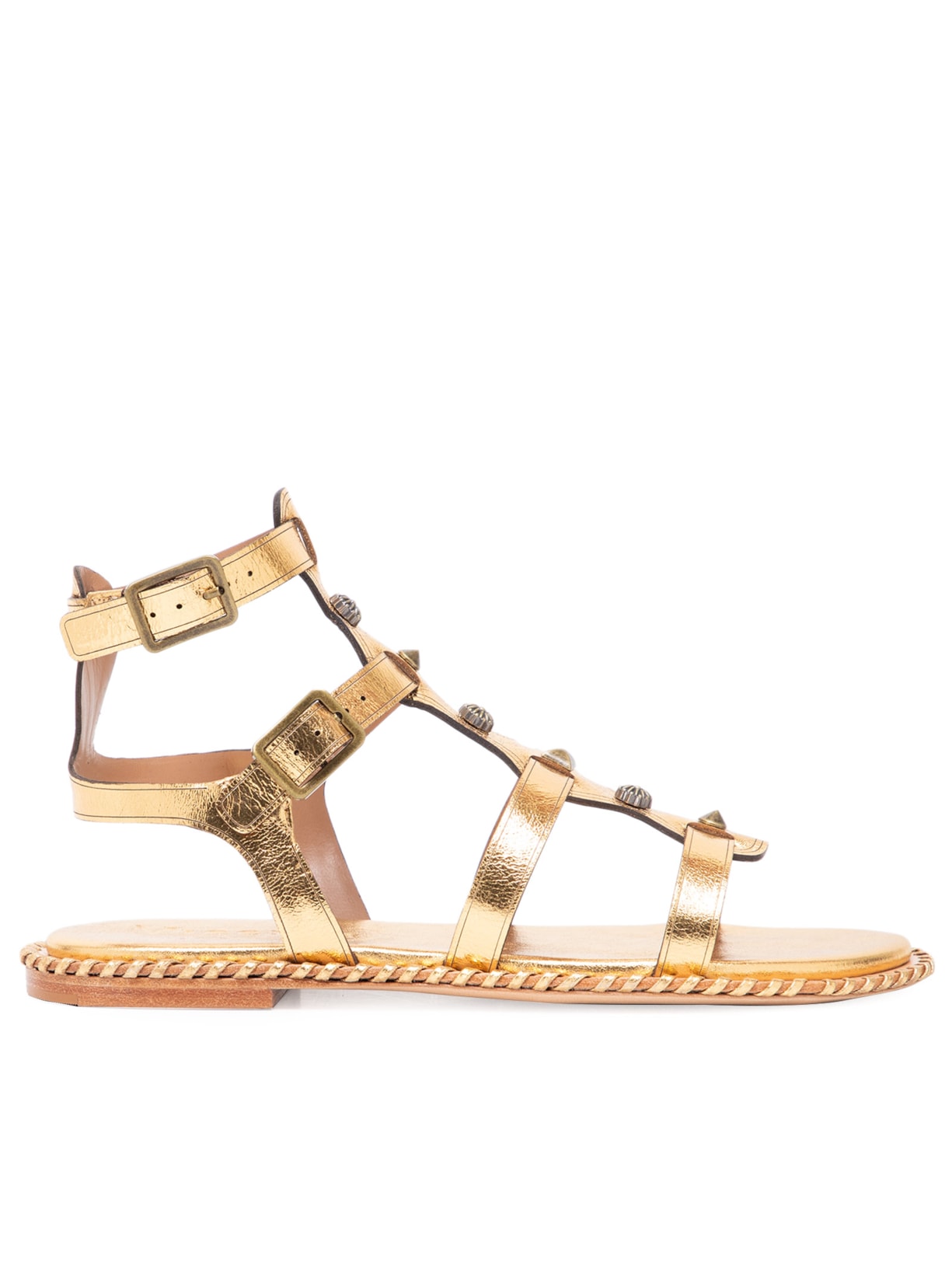 Sandália Feminina Metal Bala Ouro - Dourado