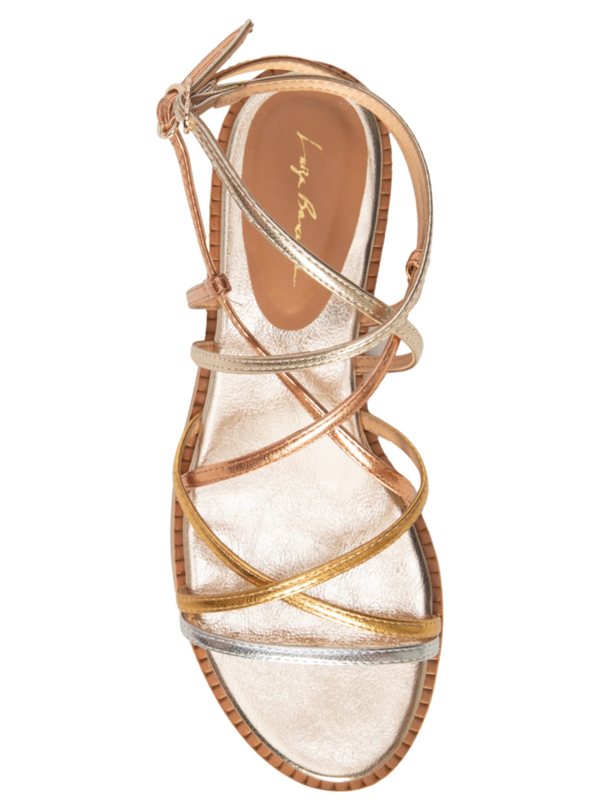 Sandália Feminina Metalcolor Dourado Luiza Barcelos