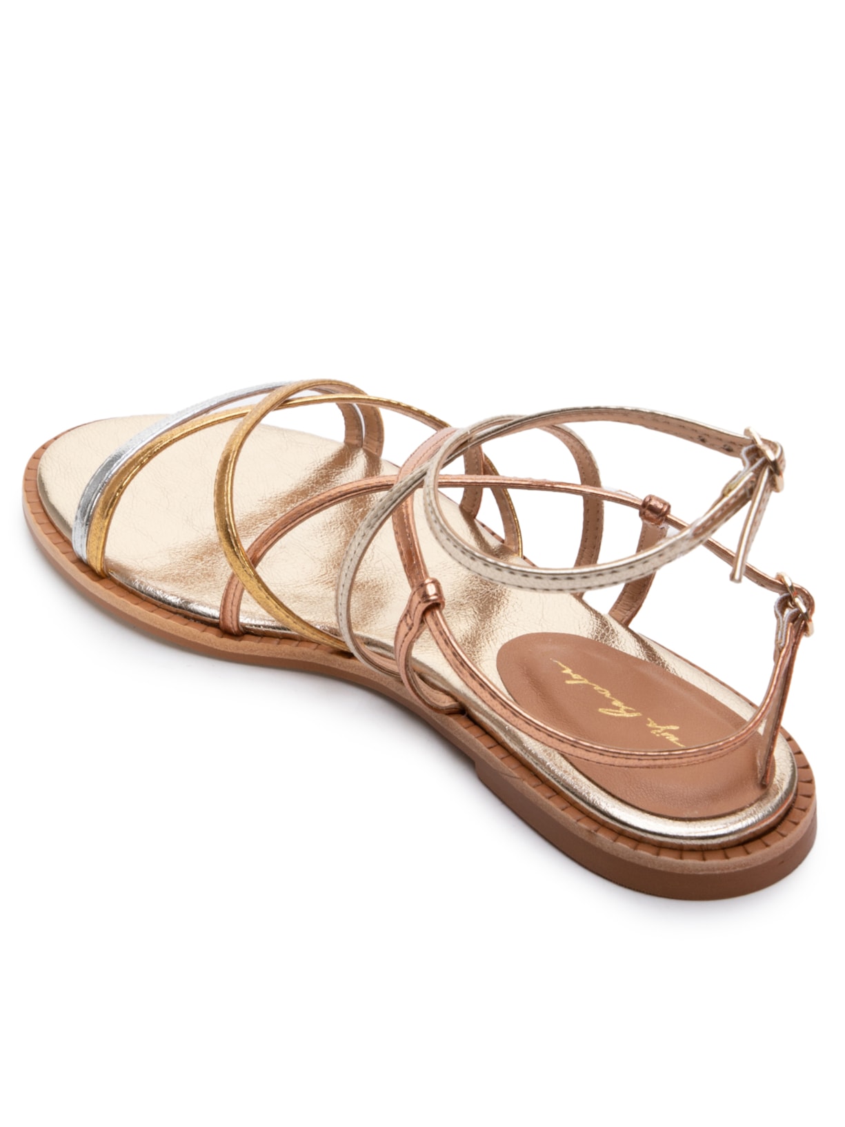 Sandália Feminina Metalcolor Dourado Luiza Barcelos