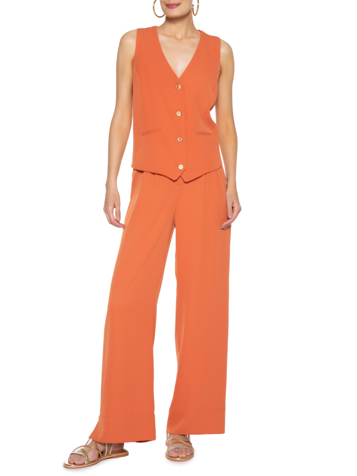 Sandália Feminina Metalcolor Dourado Luiza Barcelos