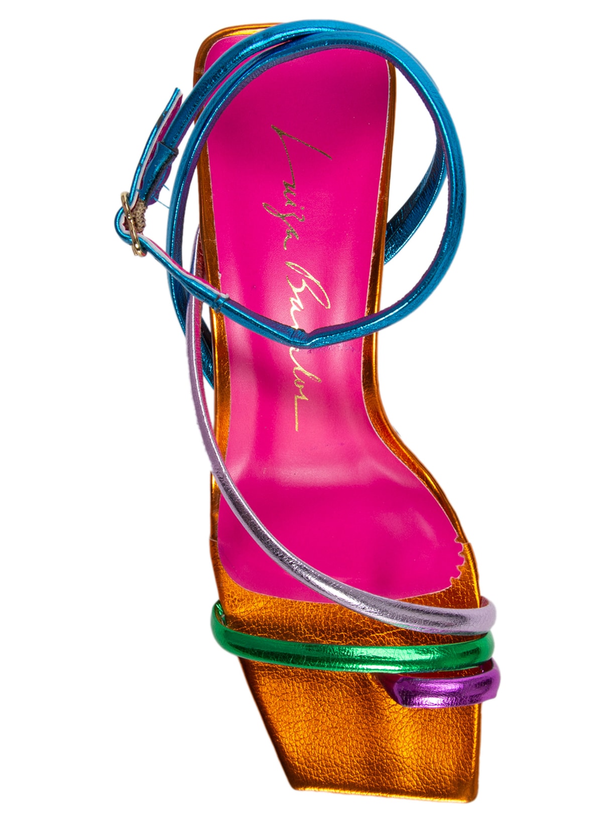 Sandália Feminina Metalcolor Laranja Luiza Barcelos