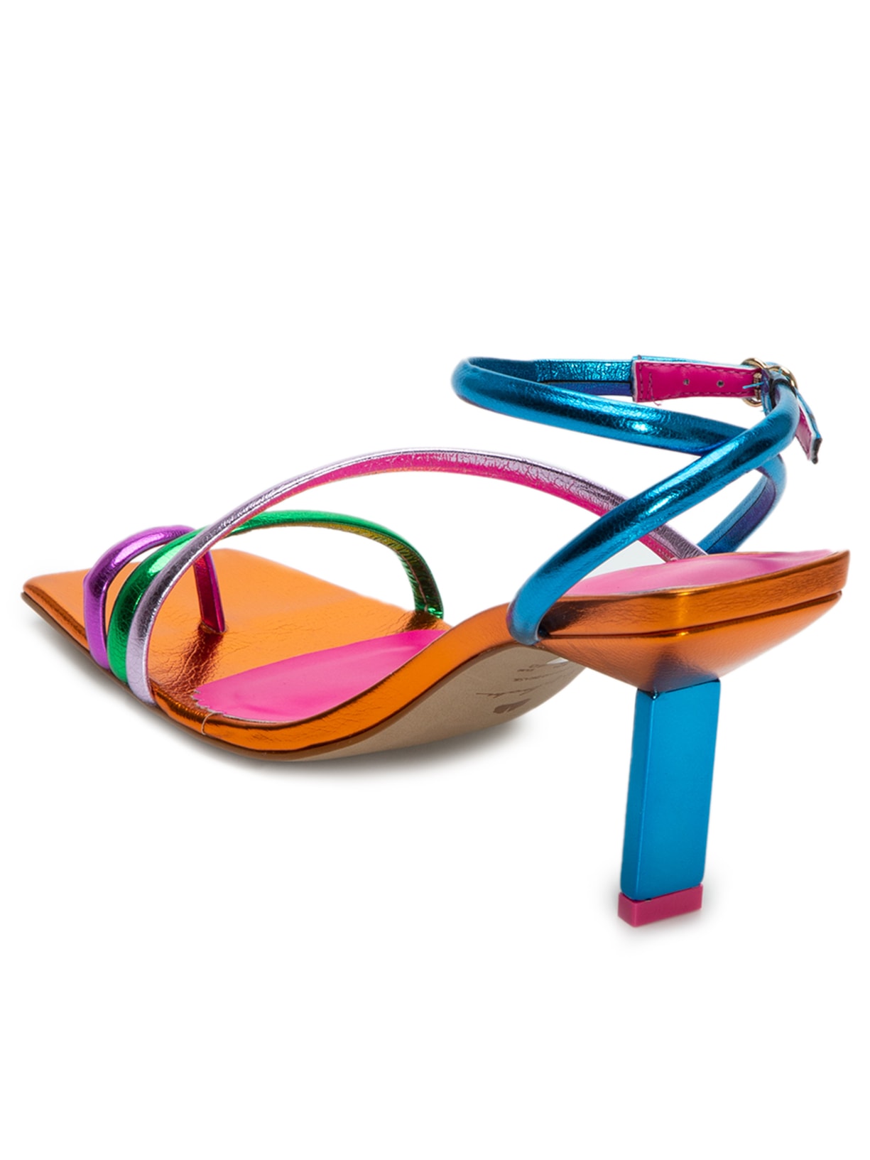 Sandália Feminina Metalcolor Laranja Luiza Barcelos